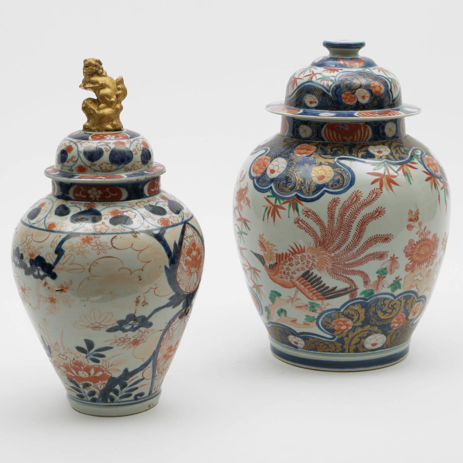 Two Imari Porcelain Vases and Covers