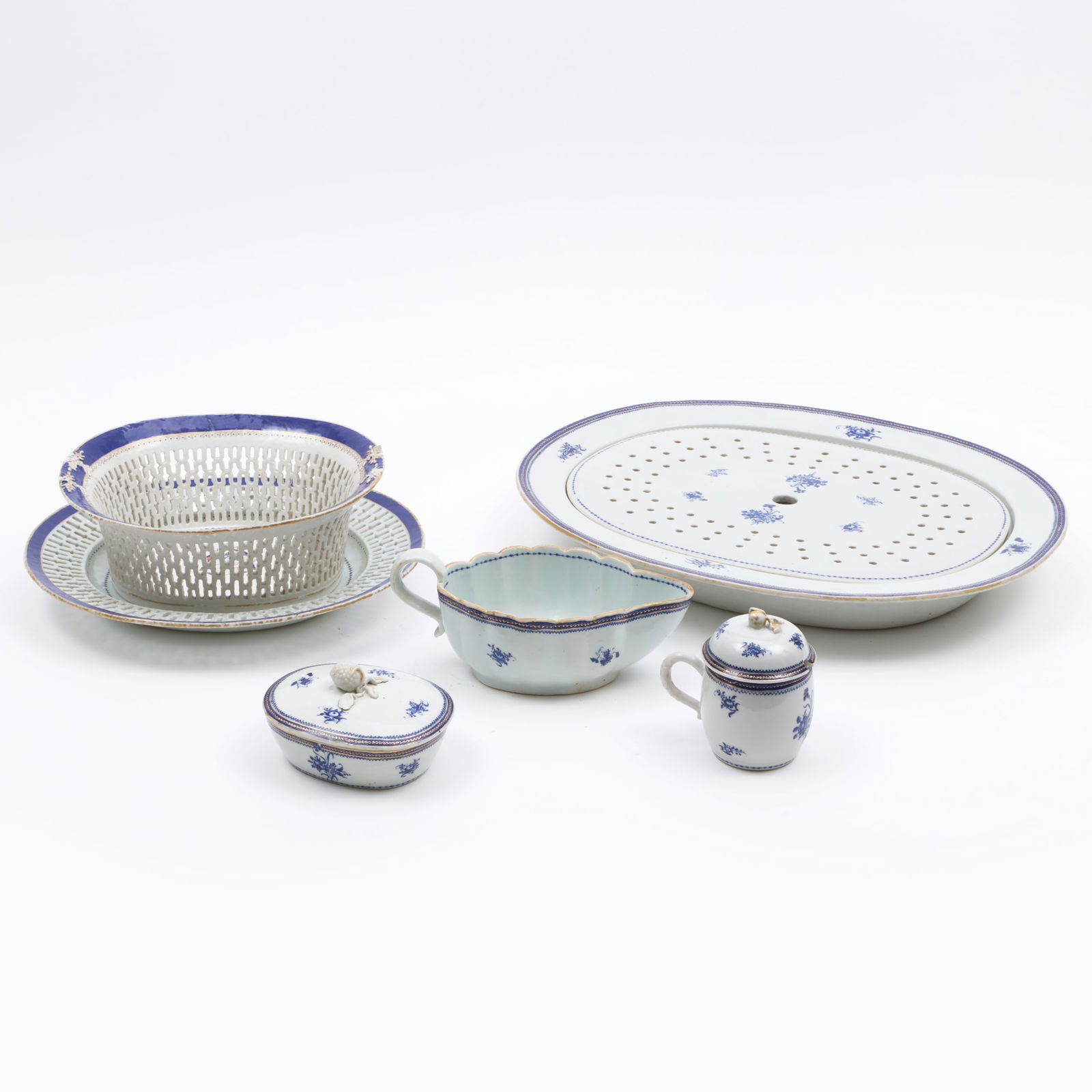 Group of Chinese Export Blue Ground Wares (1 of 18)
