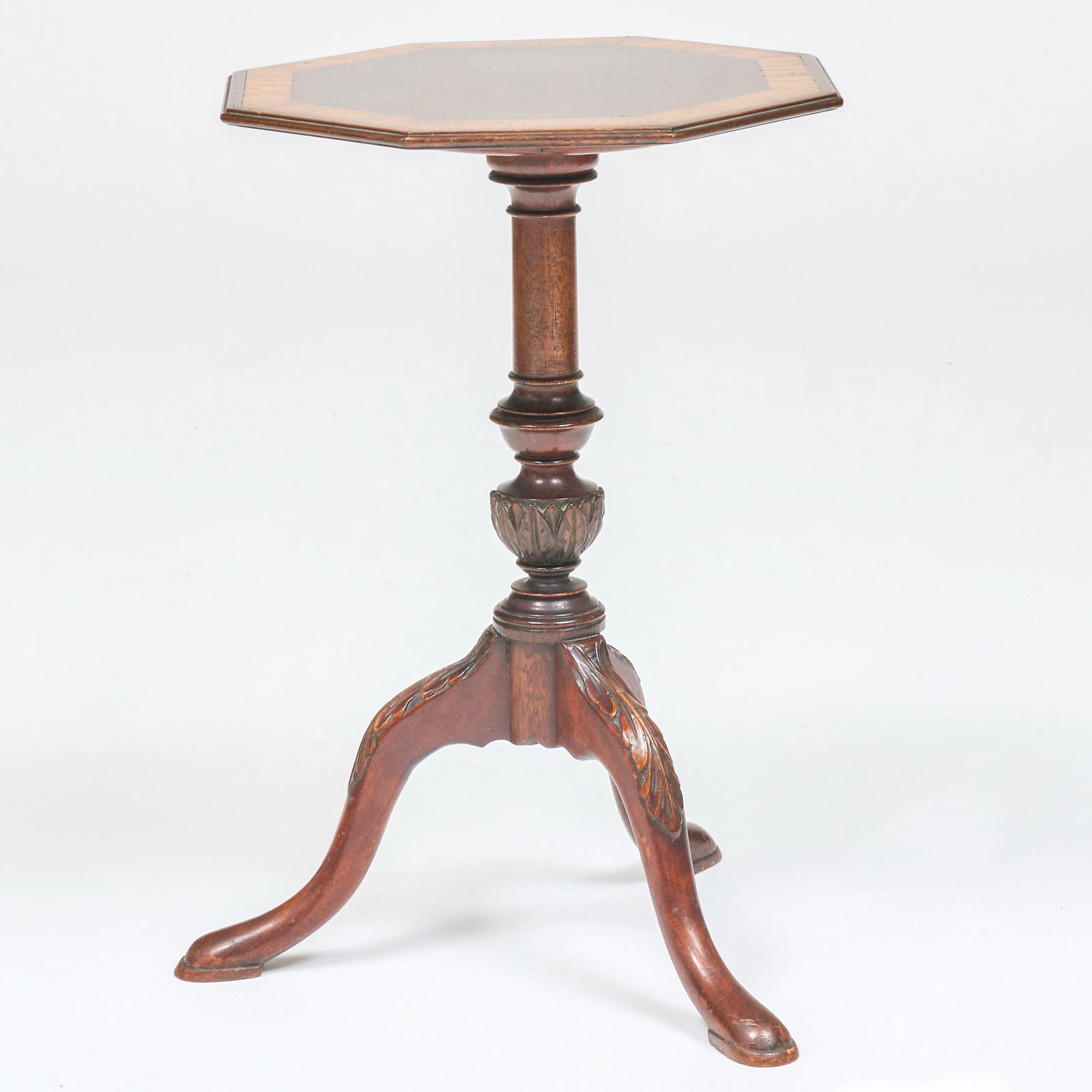 Miniature George III Style Inlaid Mahogany Candlestand (1 of 6)