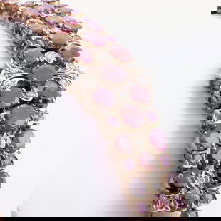 Ruby and Diamond Bracelet: Ruby and Diamond Bracelet Unmarked. 7 in., 22.4 dwts.