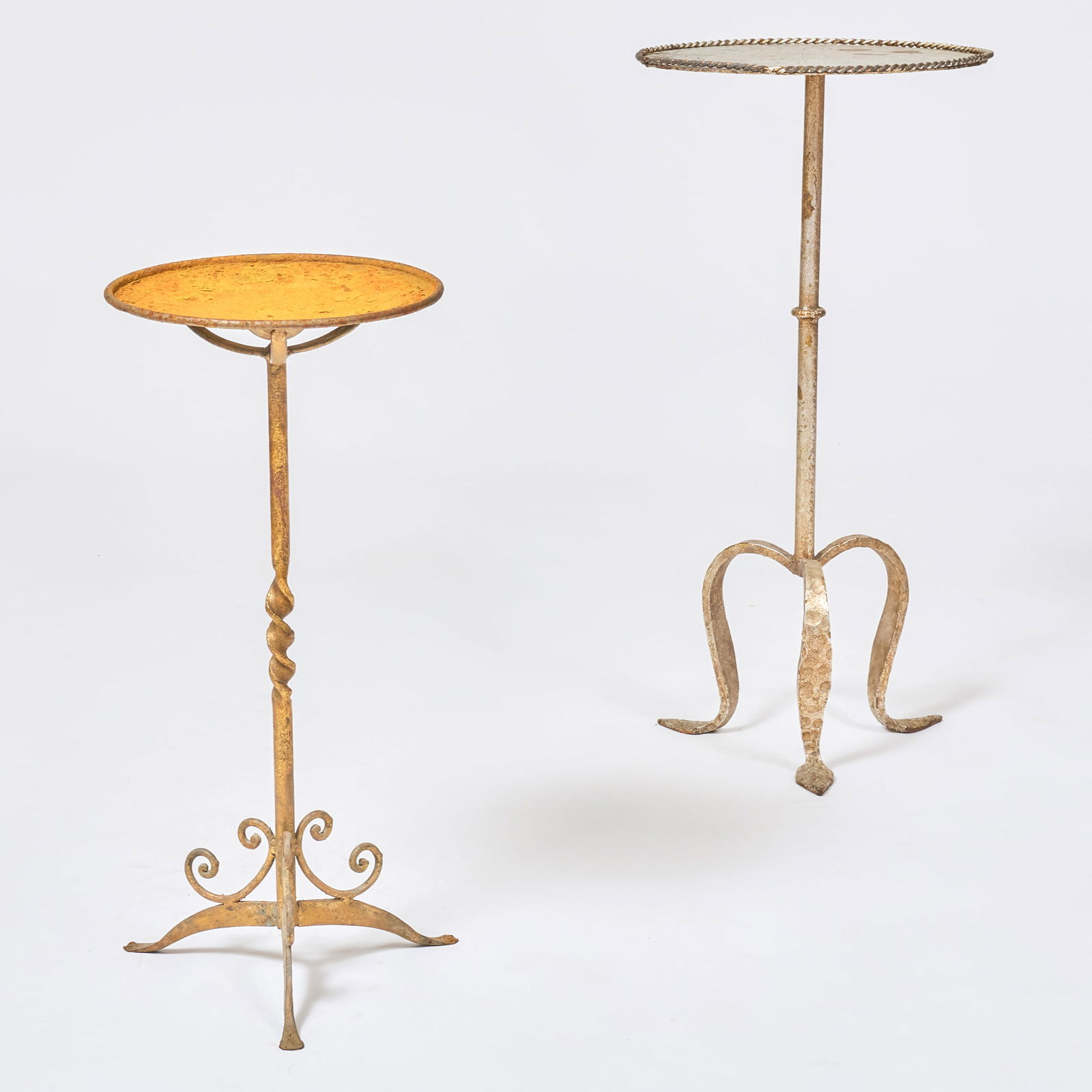 Two Small Gilt-Metal and Silvered-Metal Tripod Tables (1 of 7)