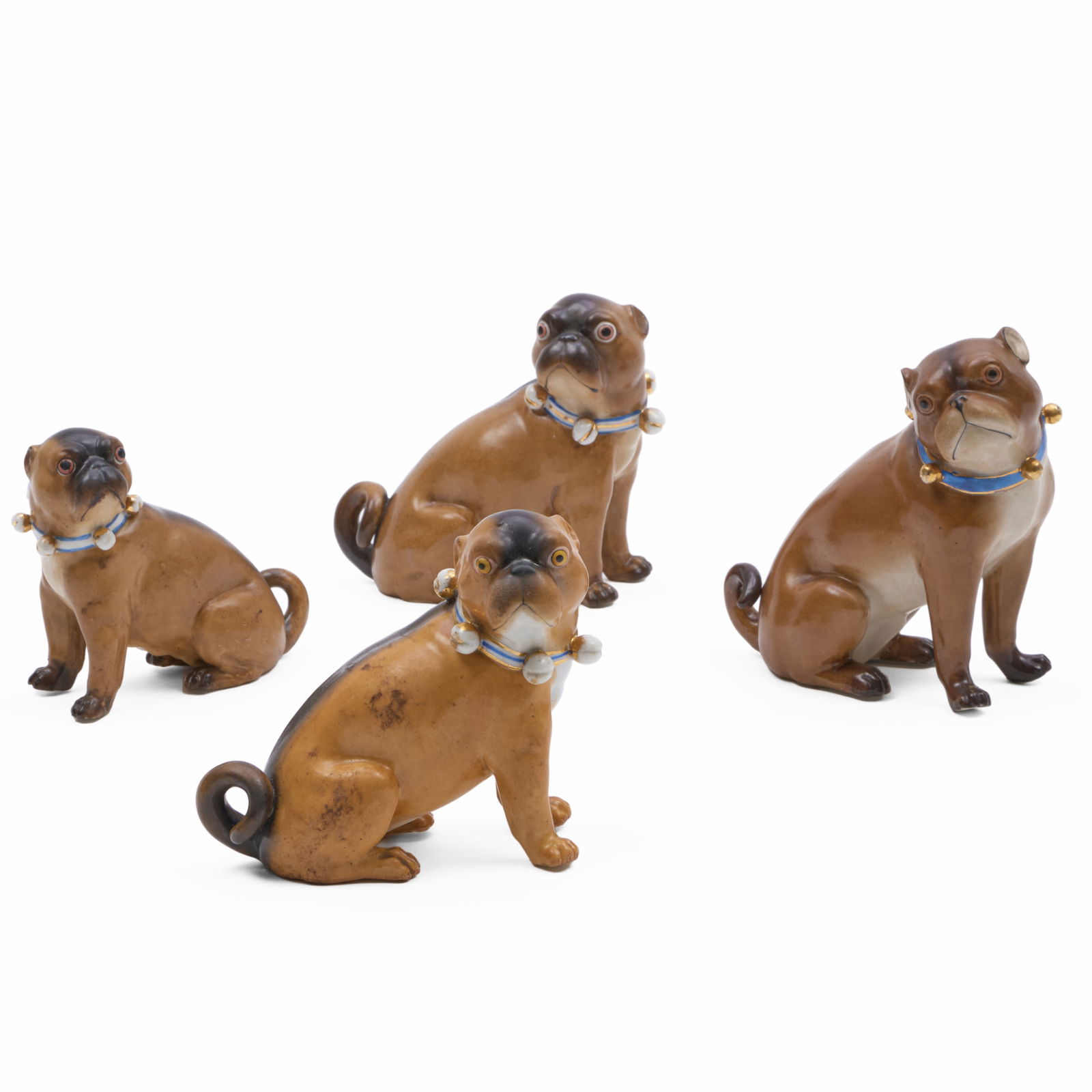 Group of Four Continental Porcelain Pugs (1 of 13)