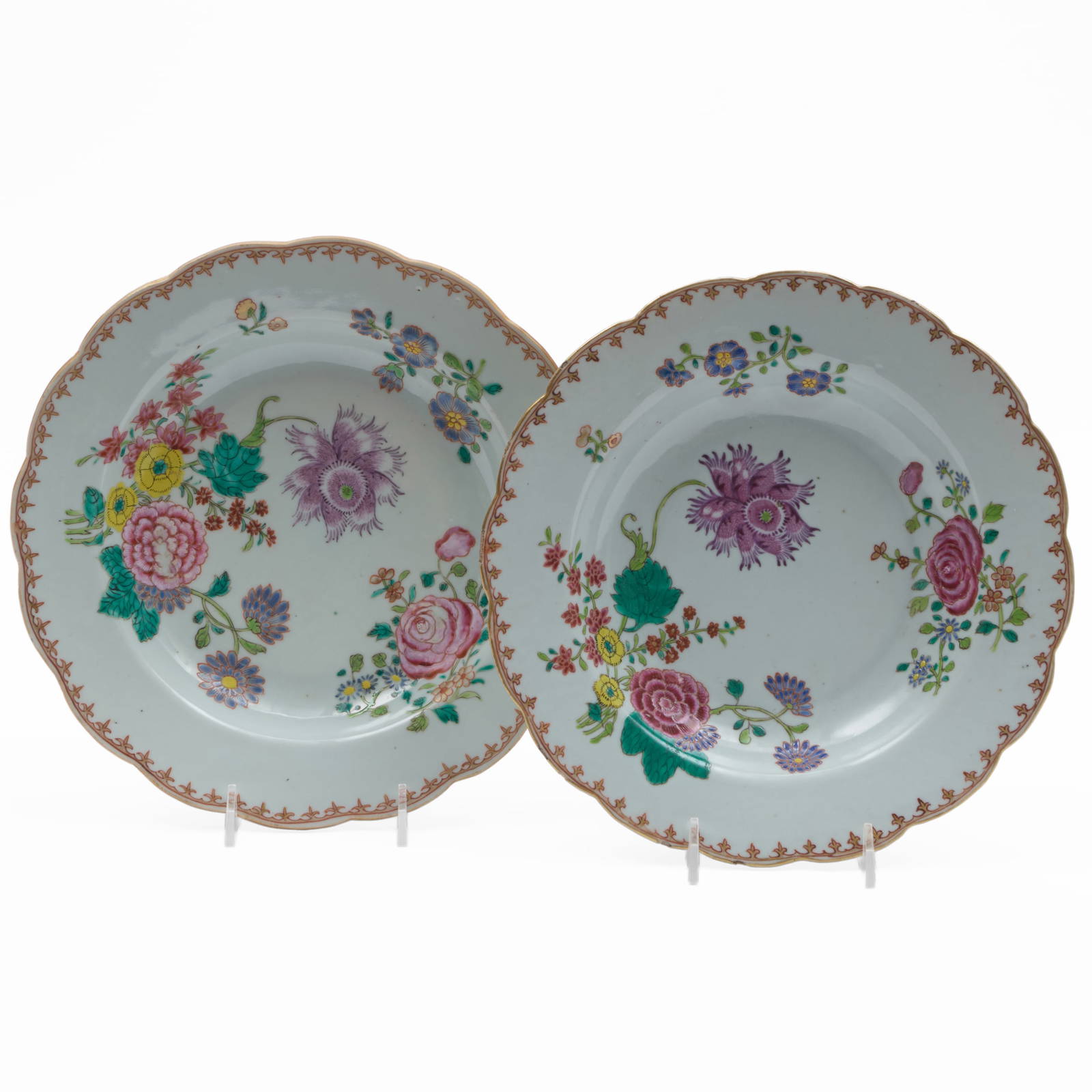 Pair of Chinese Export Porcelain Soup Plates
