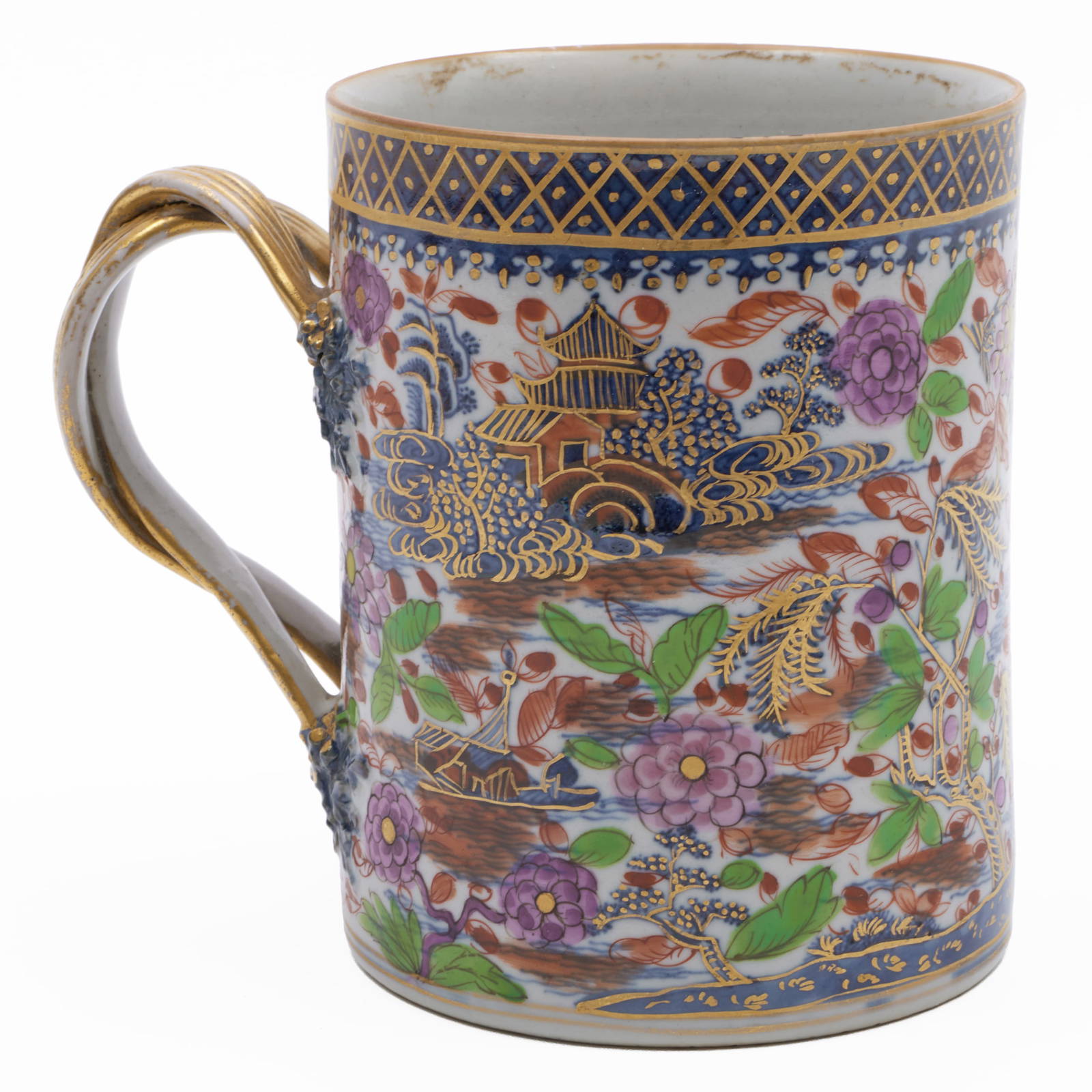 Large Chinese Export Porcelain Mug