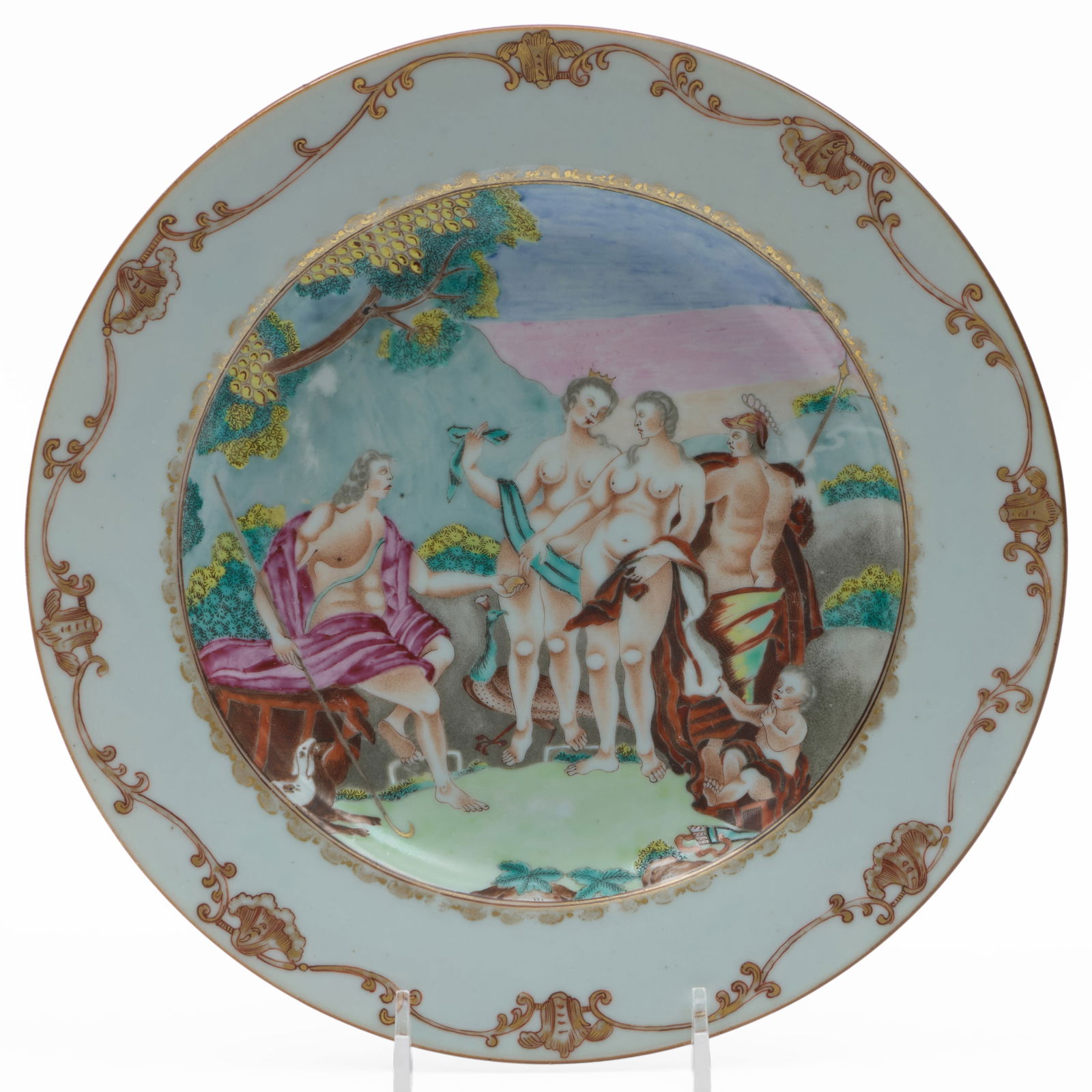 Chinese Export Porcelain 'Judgement of Paris' Plate (1 of 4)