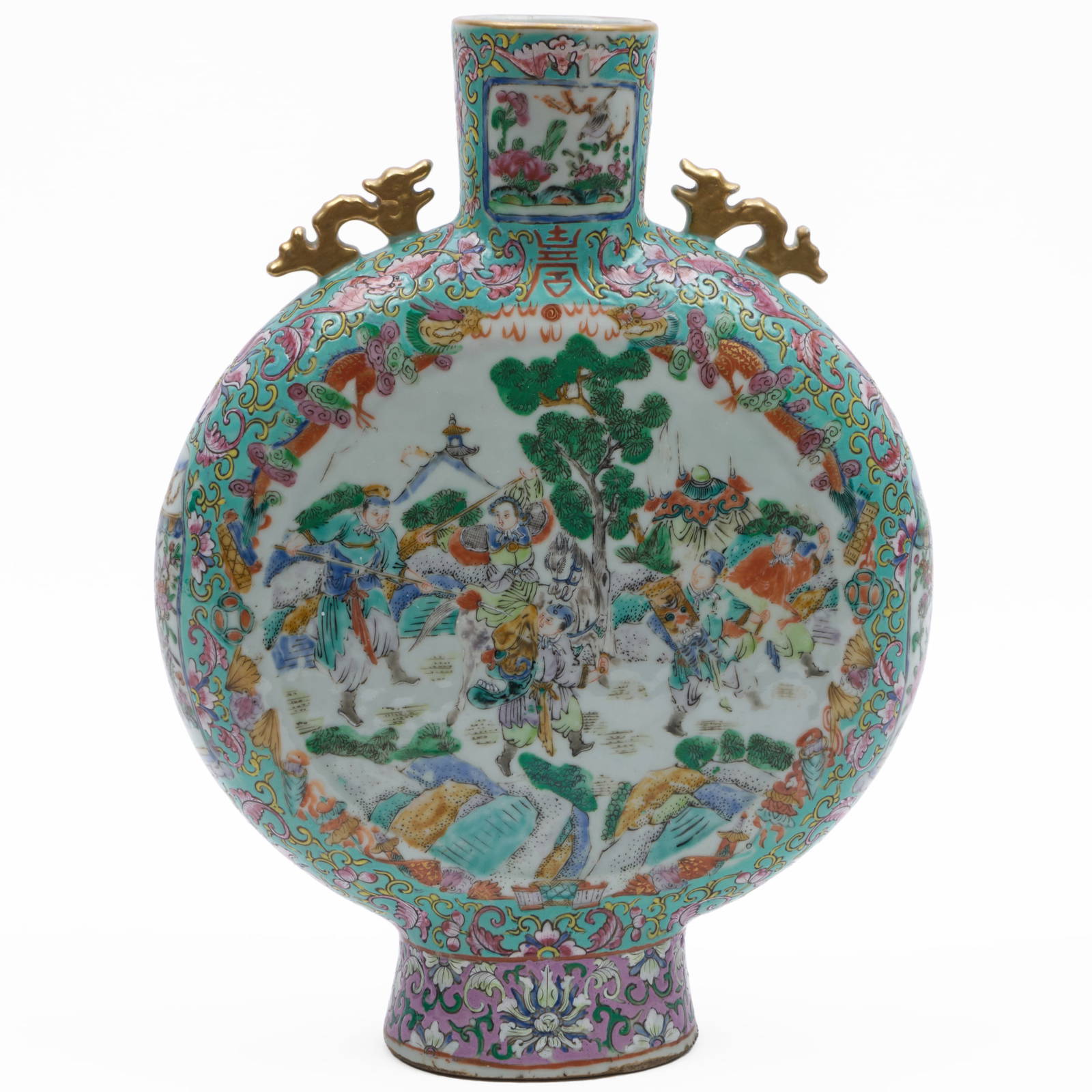 Chinese Porcelain Famille Rose Moon Flask