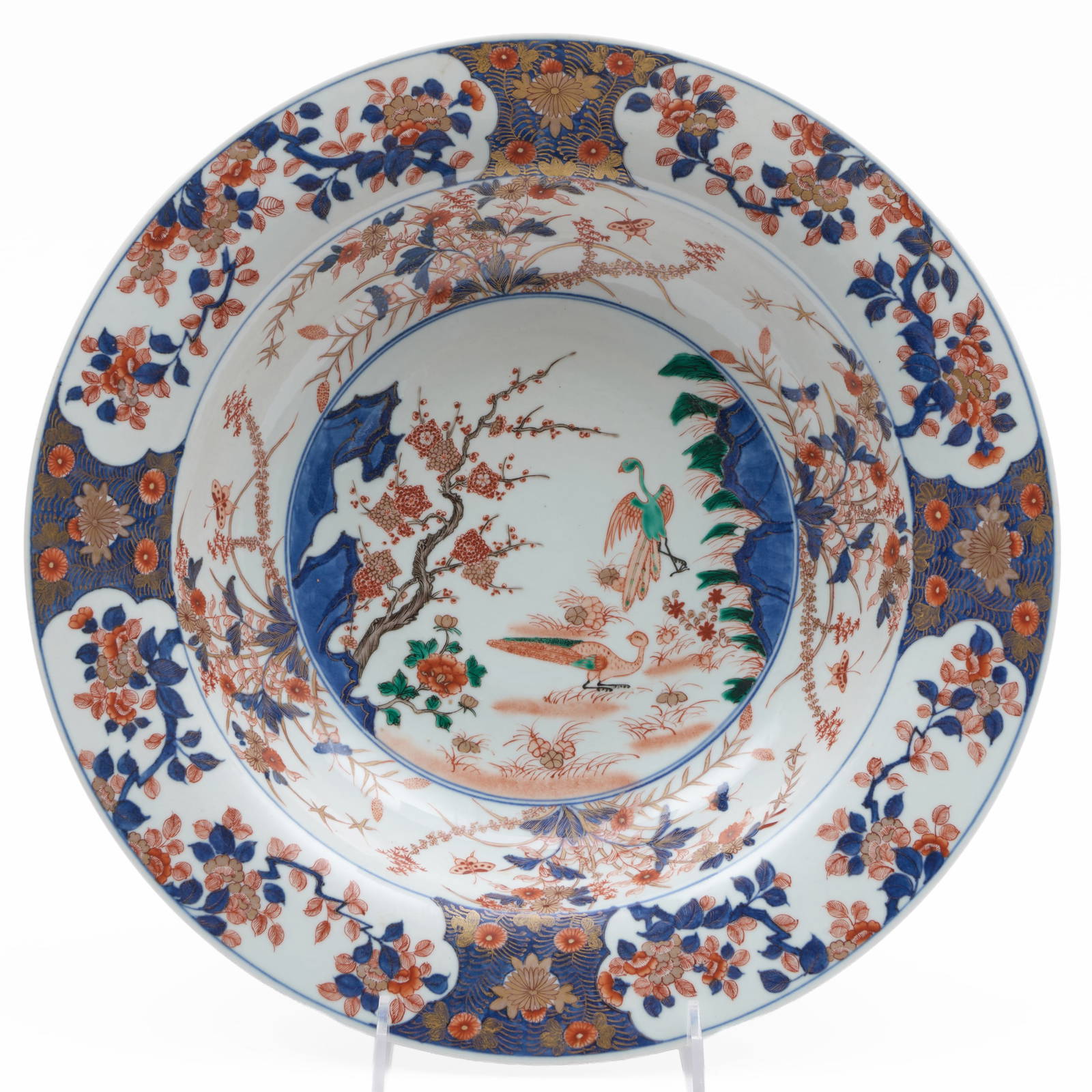 Large Chinese Imari Porcelain Basin