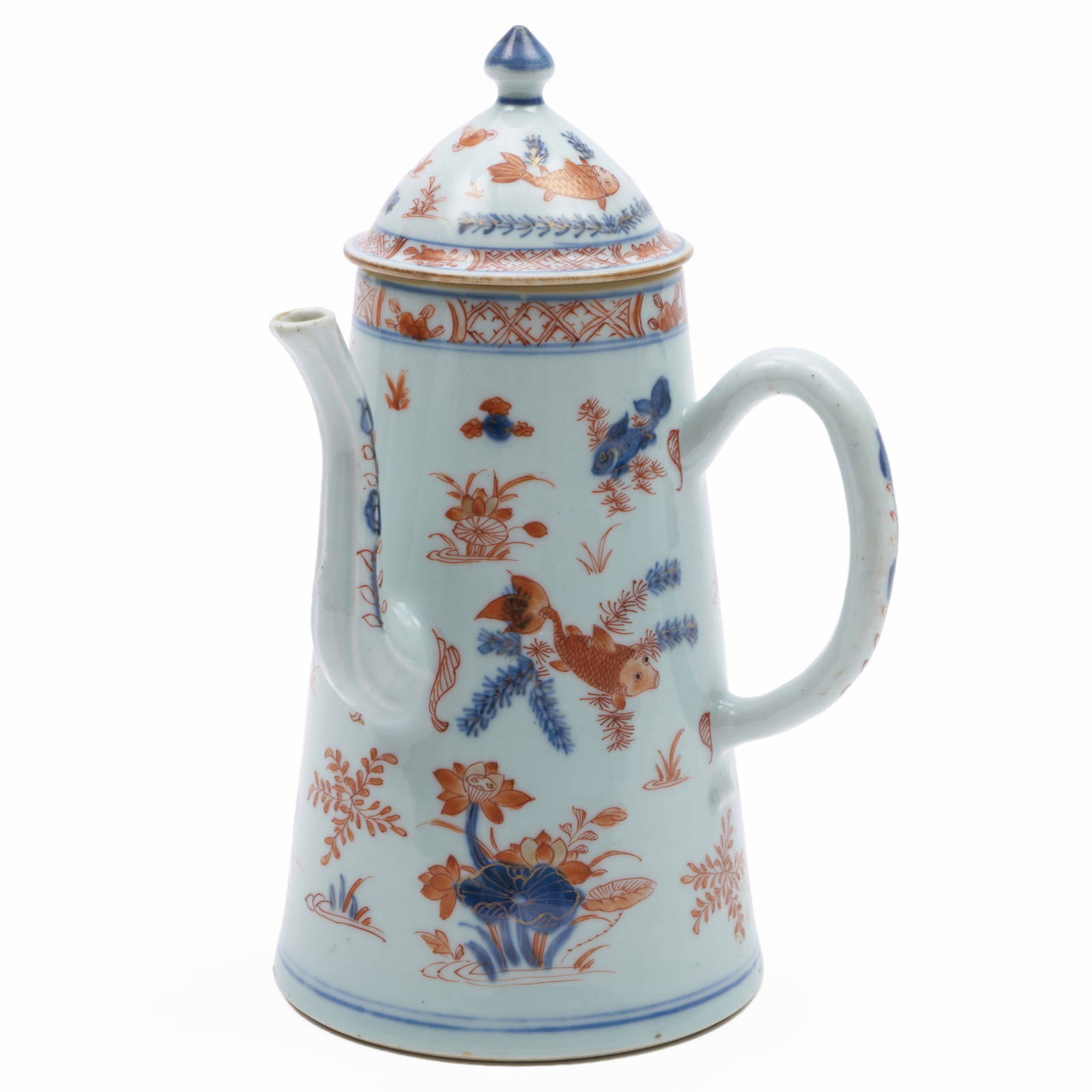 Chinese Export Imari Porcelain Coffee Pot and Cover