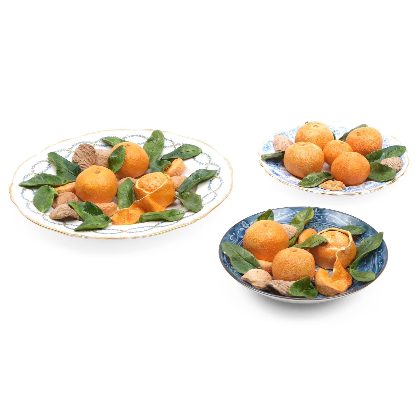 Three Christine Viennet Porcelain Trompe L'oeil Citrus Plates and Dishes (1 of 15)