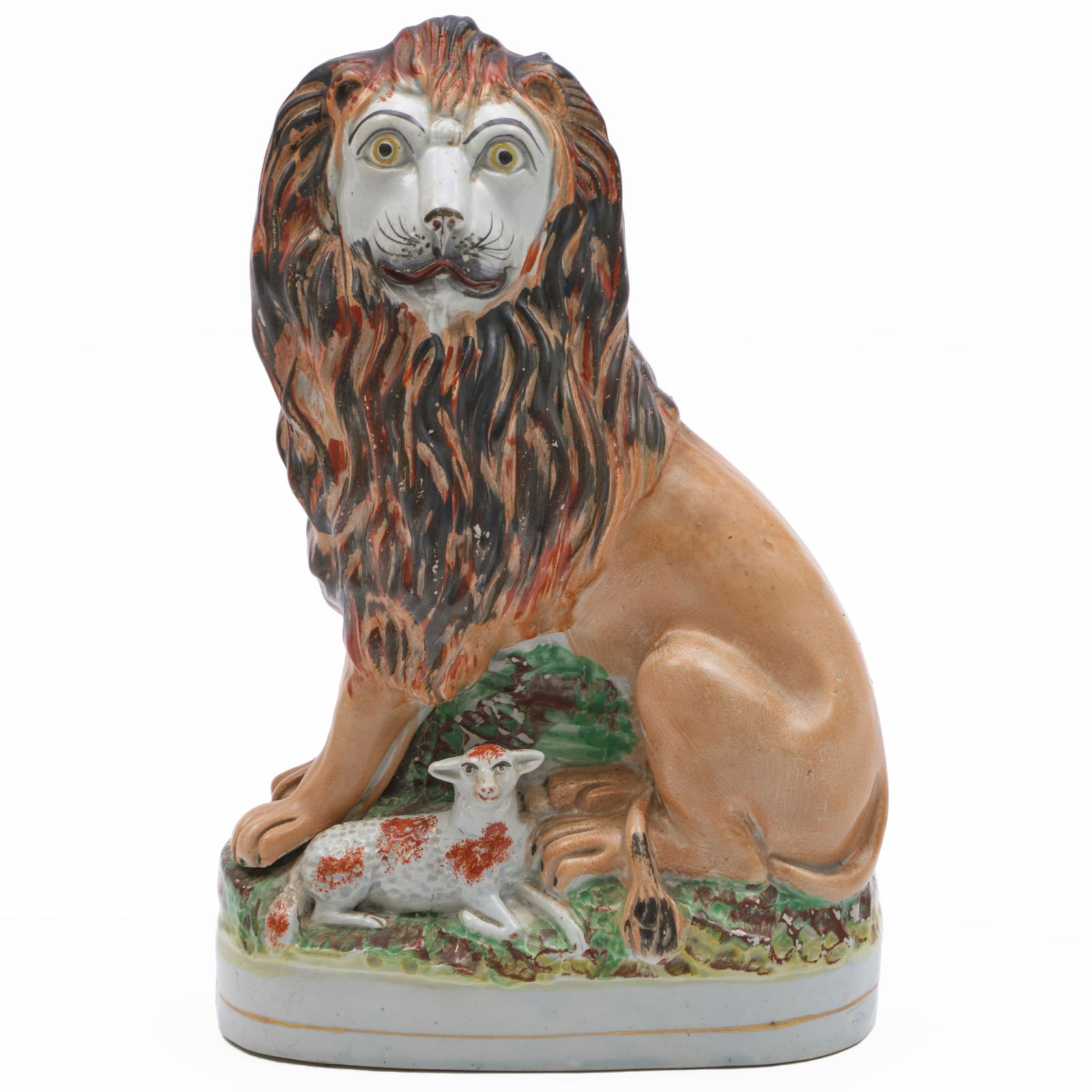 Staffordshire Pearlware Figure Group of a Lion with a Lamb (1 of 7)