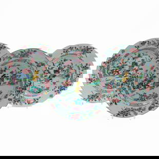 Three Chinese Export Famille Rose Porcelain Rooster Plates: Three Chinese Export Famille Rose Porcelain Rooster Plates Unmarked. 8 3/4 in. diam. The Collection of James M. Labaugh Antiques, Pound Ridge, NY.