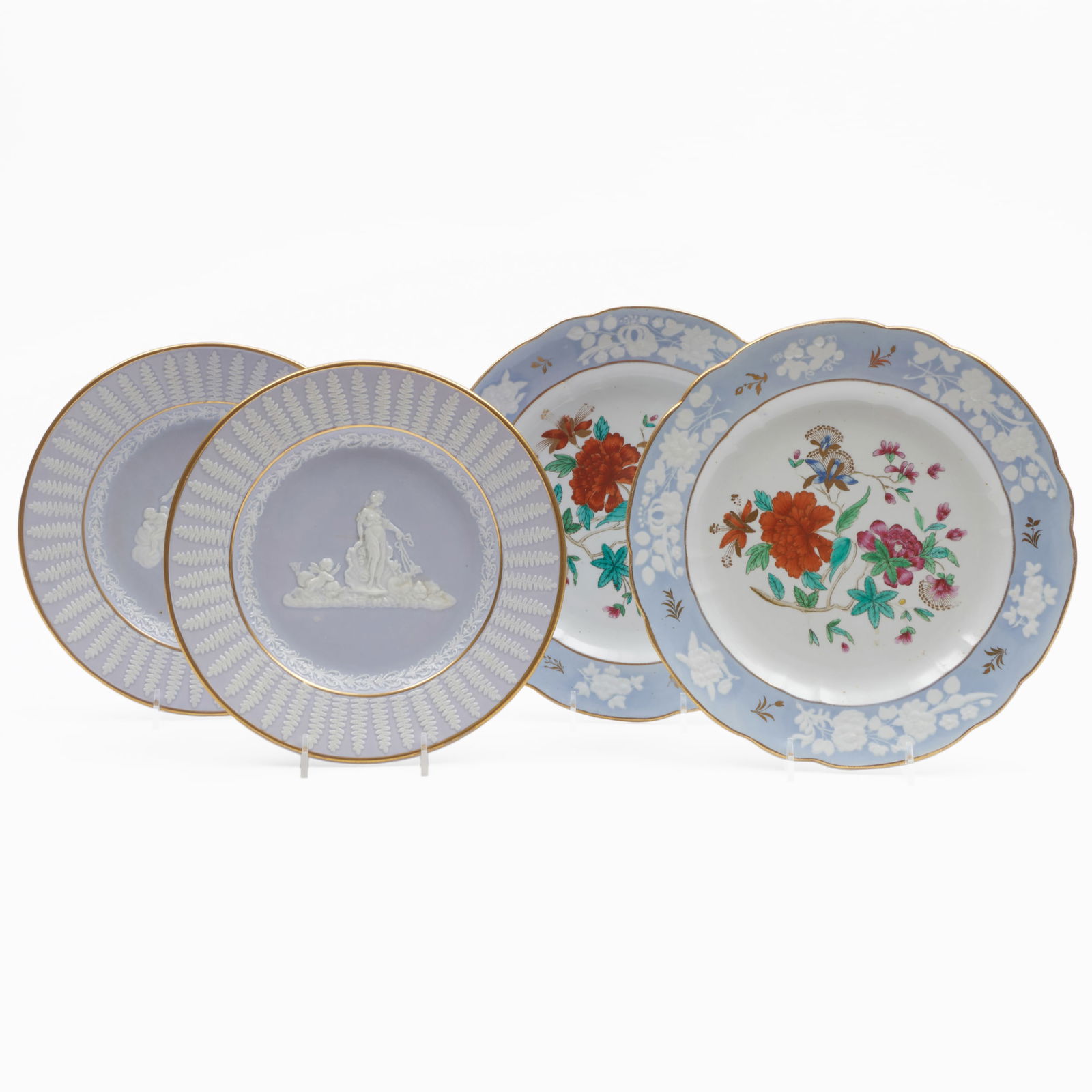 Two Pairs of English Pate-sur-Pate Porcelain Plates (1 of 15)