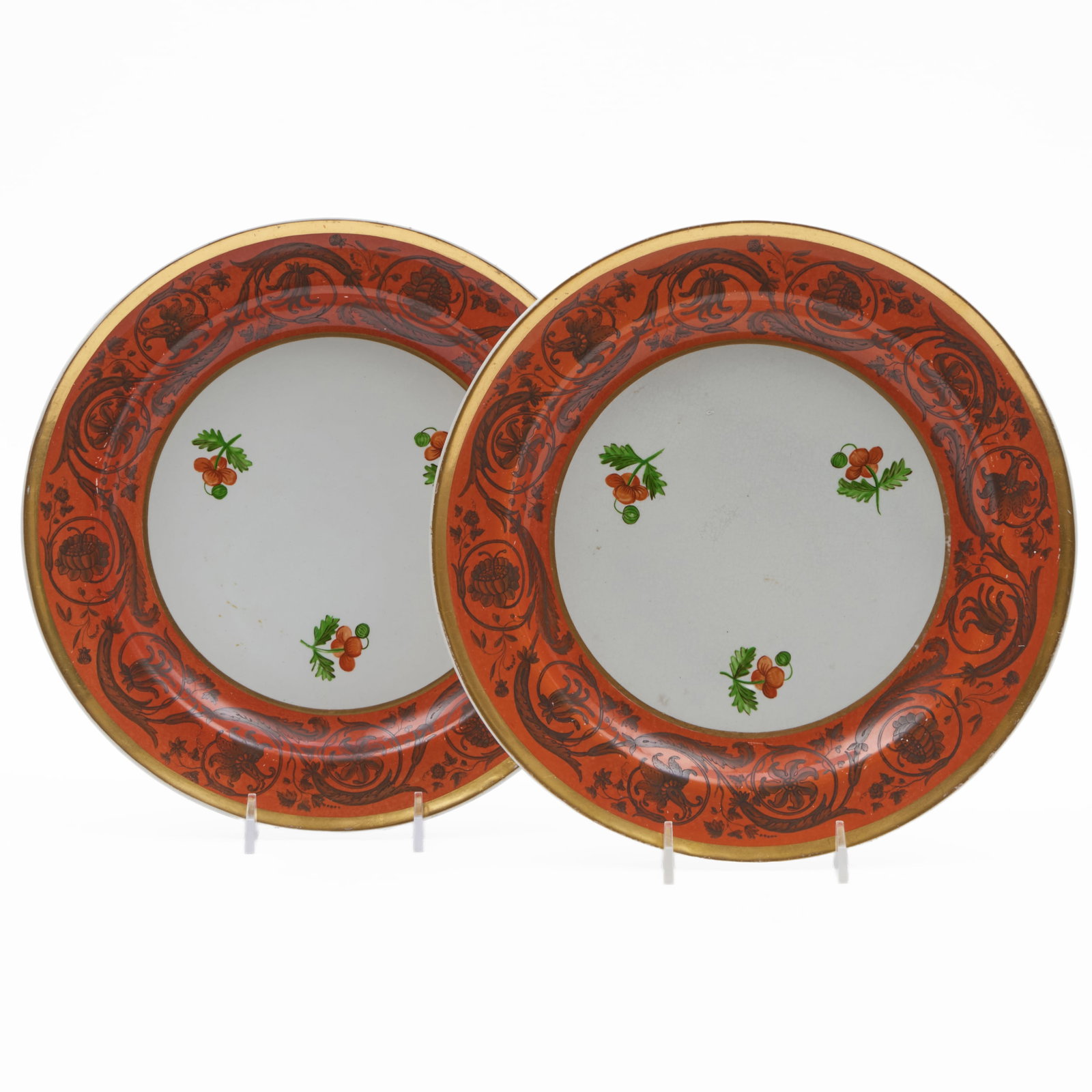 Pair of Wedgwood Porcelain Plates: Pair of Wedgwood Porcelain Plates Impressed marks. 9 3/4 in. diam. The Collection of James M. Labaugh Antiques, Pound Ridge, NY.