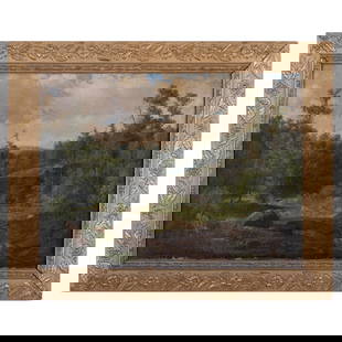 American School: Landscape with a Rocky Creek: American School: Landscape with a Rocky Creek Oil on canvas, indistinctly signed 'Charles H. Ea?on' lower left. 18 x 24 in., 23 1/2 x 29 in. (frame).