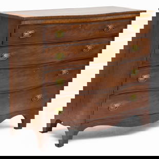 George III Inlaid Mahogany Serpentine-Front Chest of Drawers: George III Inlaid Mahogany Serpentine-Front Chest of Drawers 41 1/2 x 45 1/2 x 22 1/2 in.