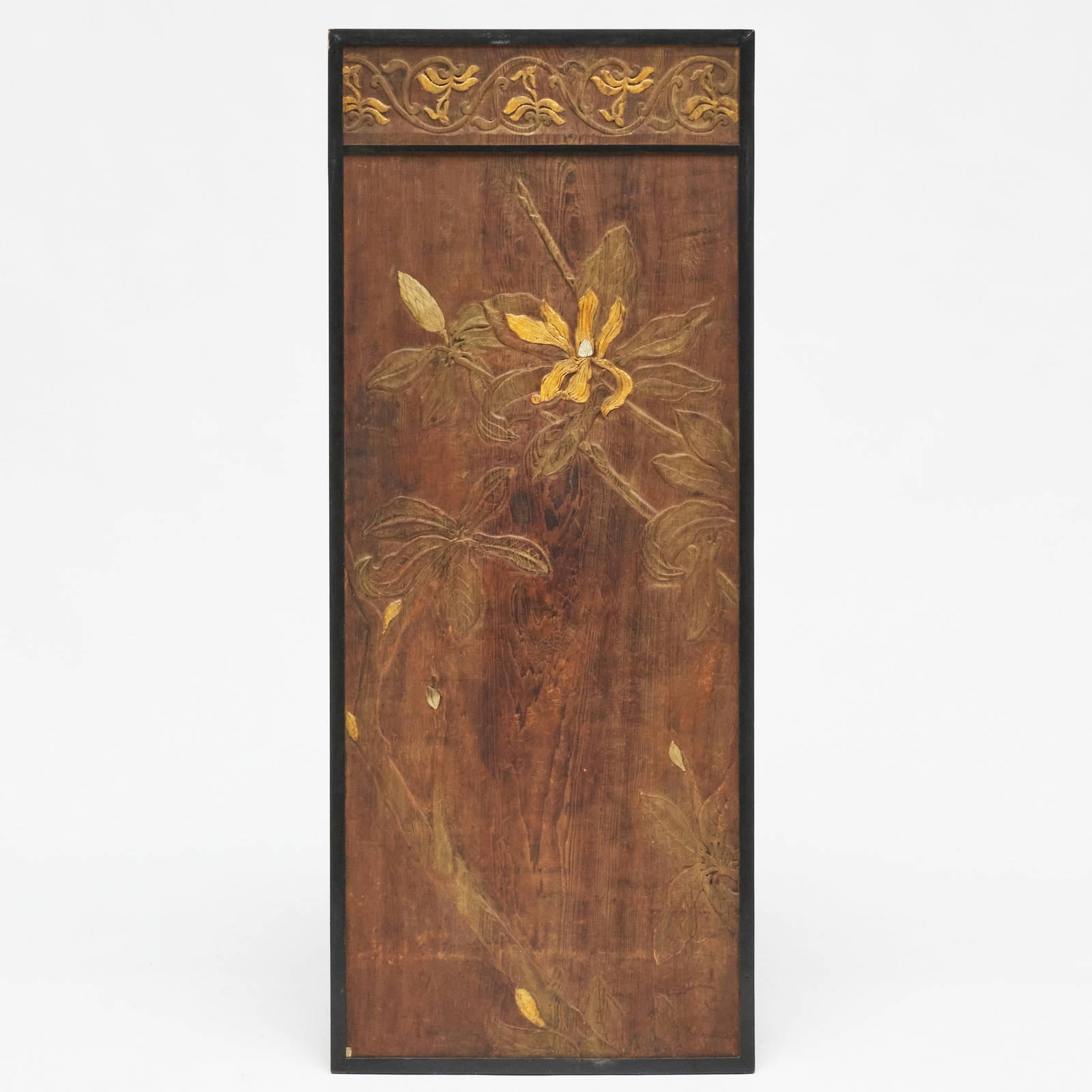 Pair of Japanese Carved and Painted Cedar Doors