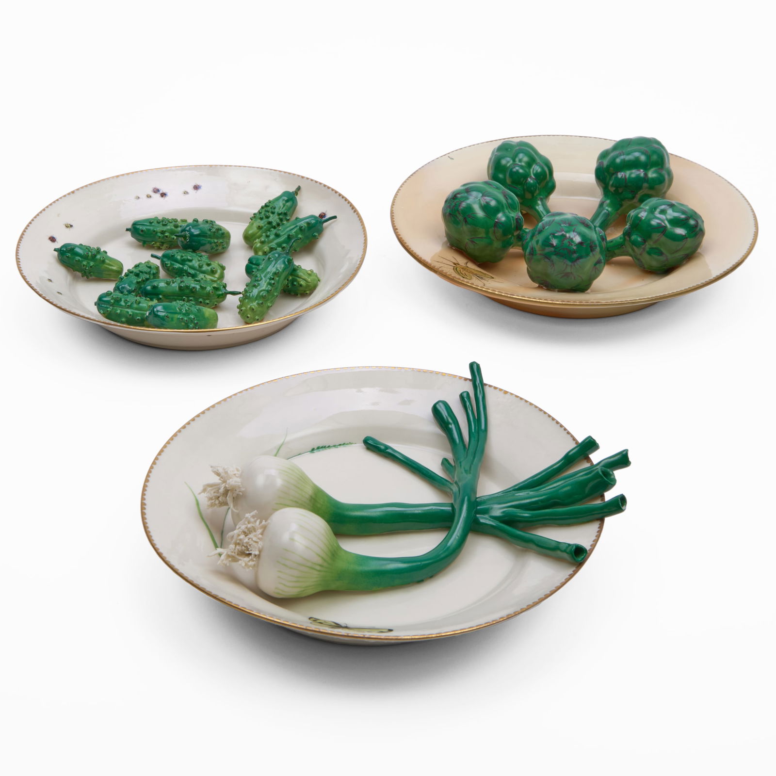 Three Didier Gardillou Porcelain Trompe L'Oeil Plates (1 of 8)