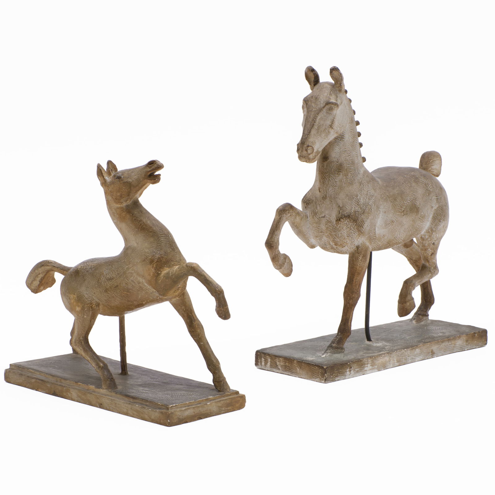 Two Painted Plaster Models of Horses (1 of 8)
