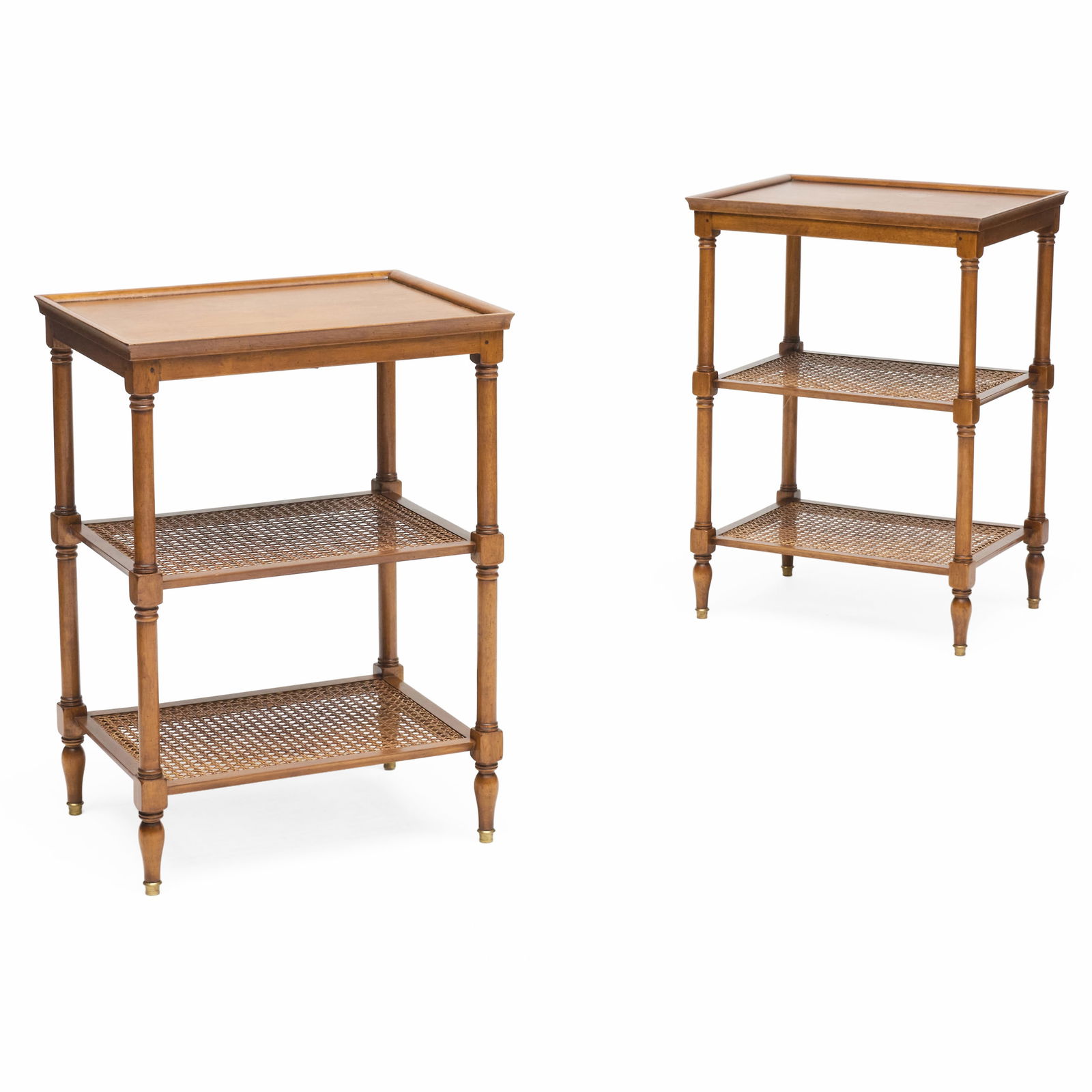 Pair of Directoire Style Fruitwood and Caned Side Tables (1 of 7)