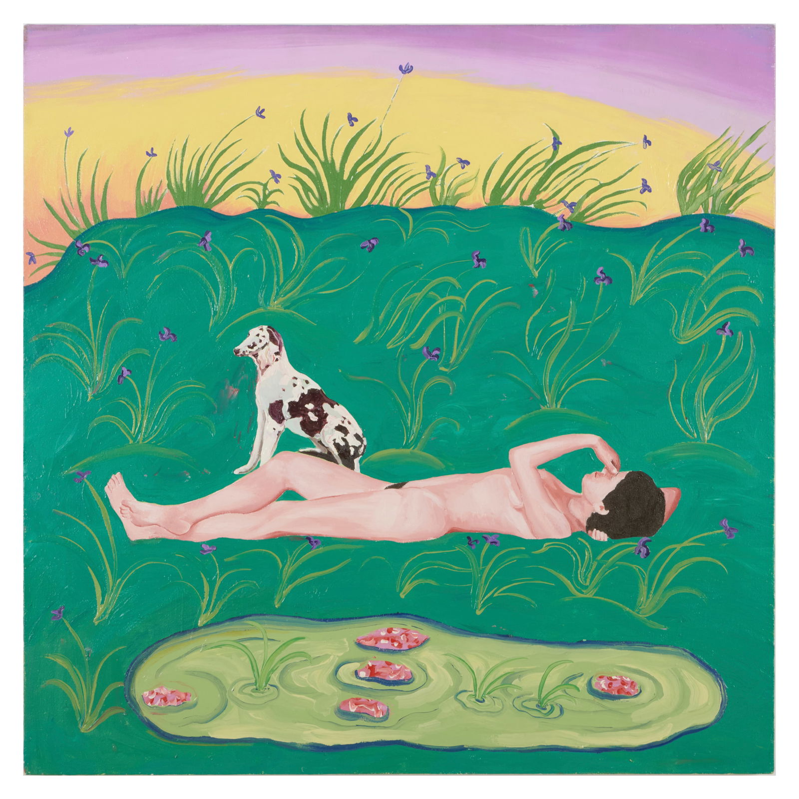 Janet Cooling (1951-2022): Untitled (Nude in Landscape): Janet Cooling (1951-2022): Untitled (Nude in Landscape) Oil on canvas, unsigned. 30 x 30 in., unframed. Estate of Jackie Corlin, the artist's widow.