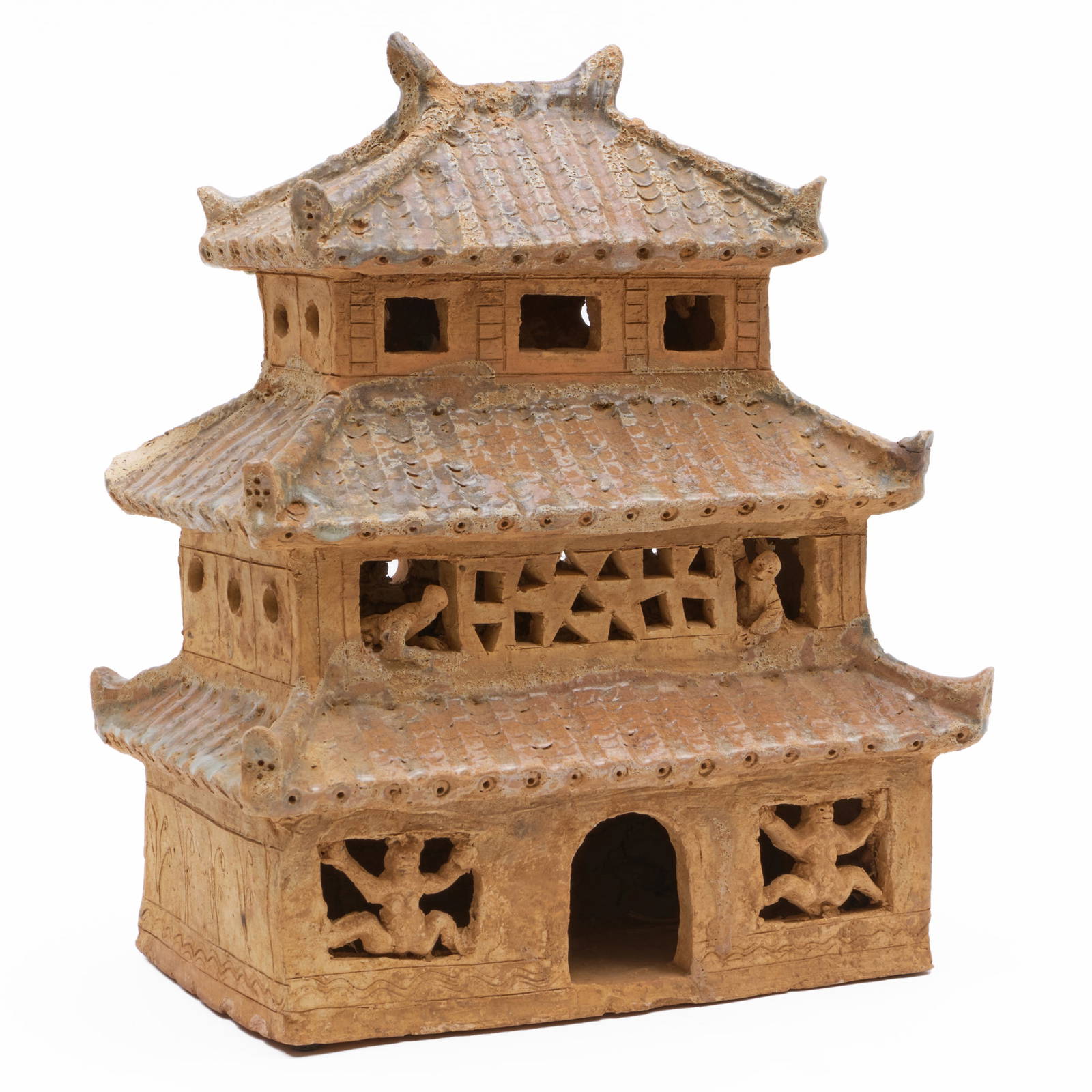 Chinese Yueyao Glazed Pottery Model of a Brothel