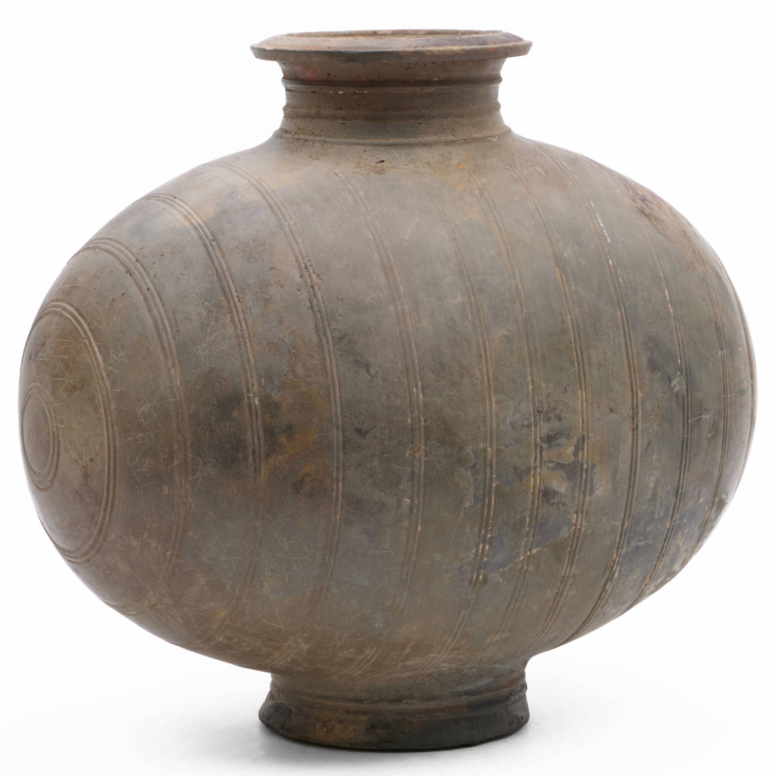 Chinese Grey Pottery Cocoon Vase