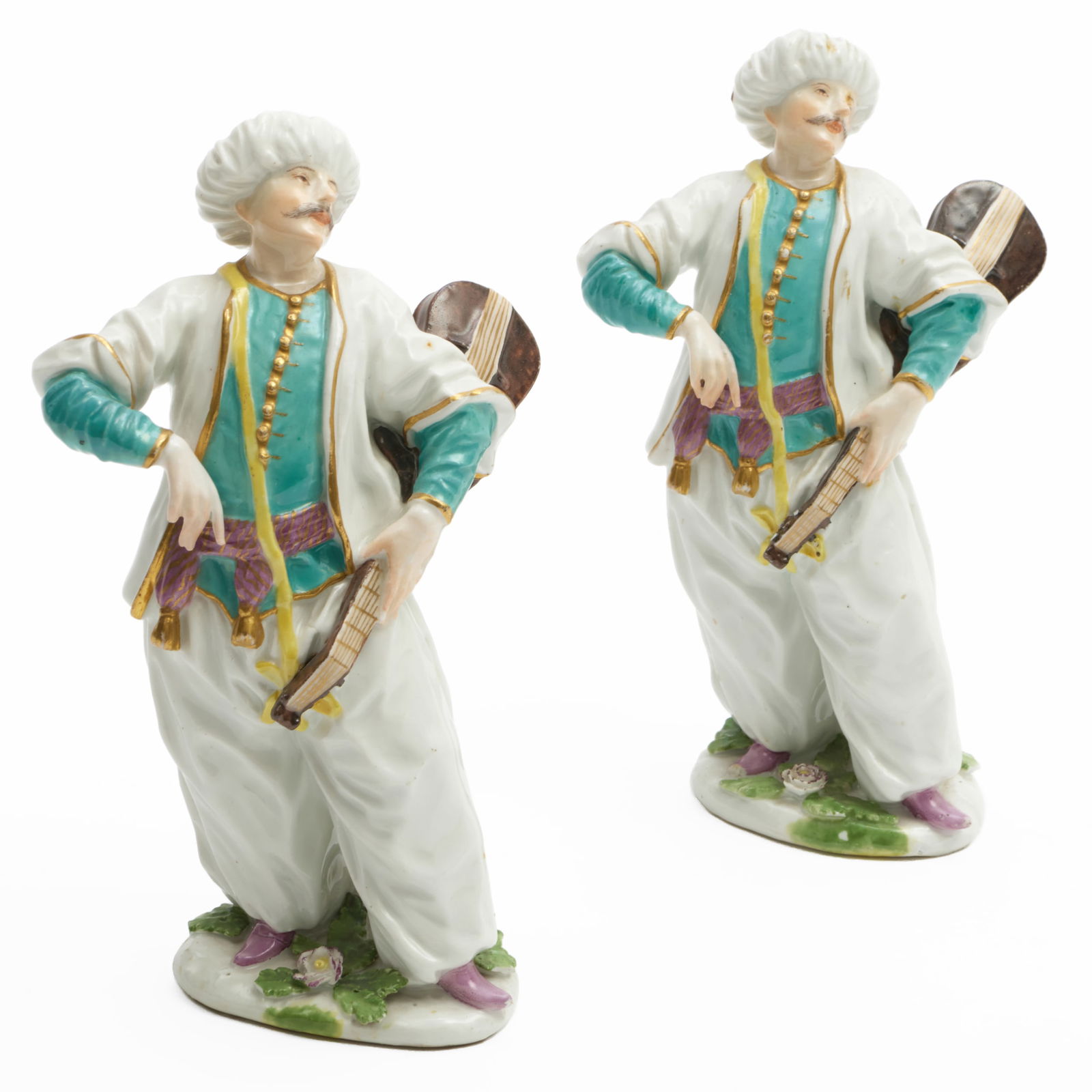 Two Meissen Porcelain Figures of Turkish Guitar Players, After a Model by Peter Reinicke (1 of 7)