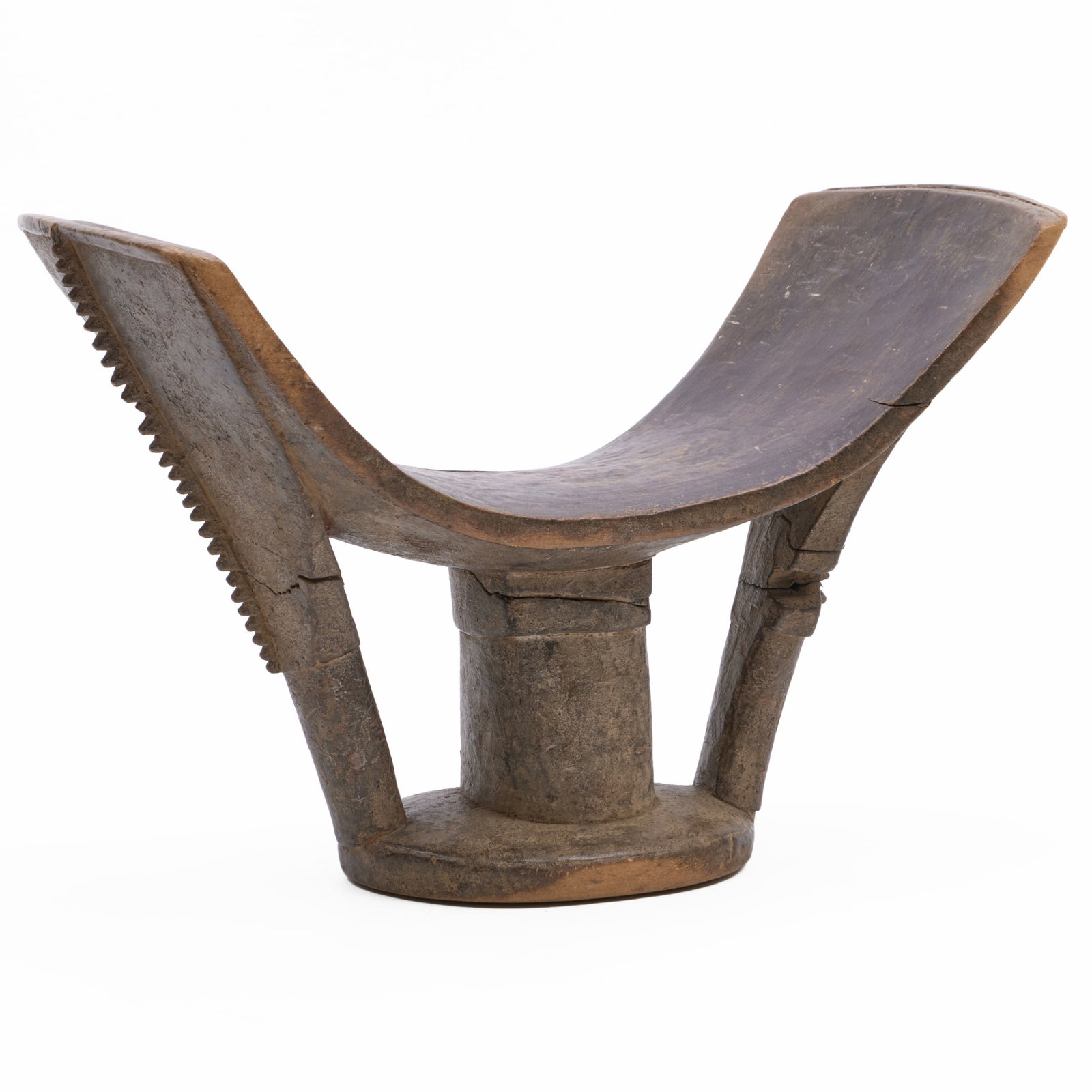 African Hardwood Headrest: African Hardwood Headrest 13 x 19 3/4 x 10 in. The Chinese Porcelain Company.