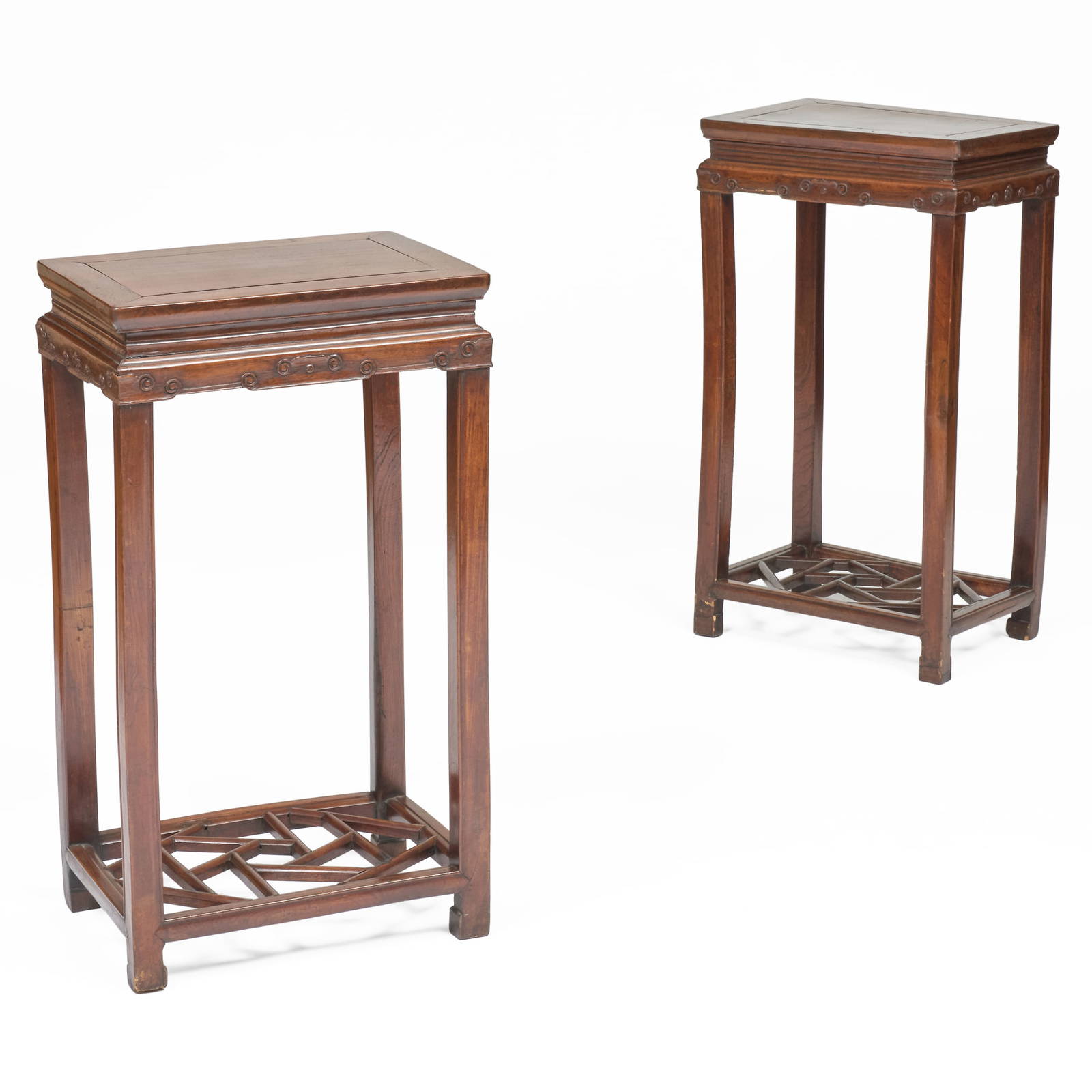 Pair of Chinese Style Elm Side Tables
