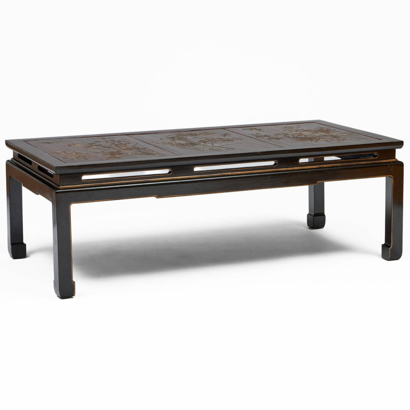 Chinese Coromandel Brown Lacquer Low Table