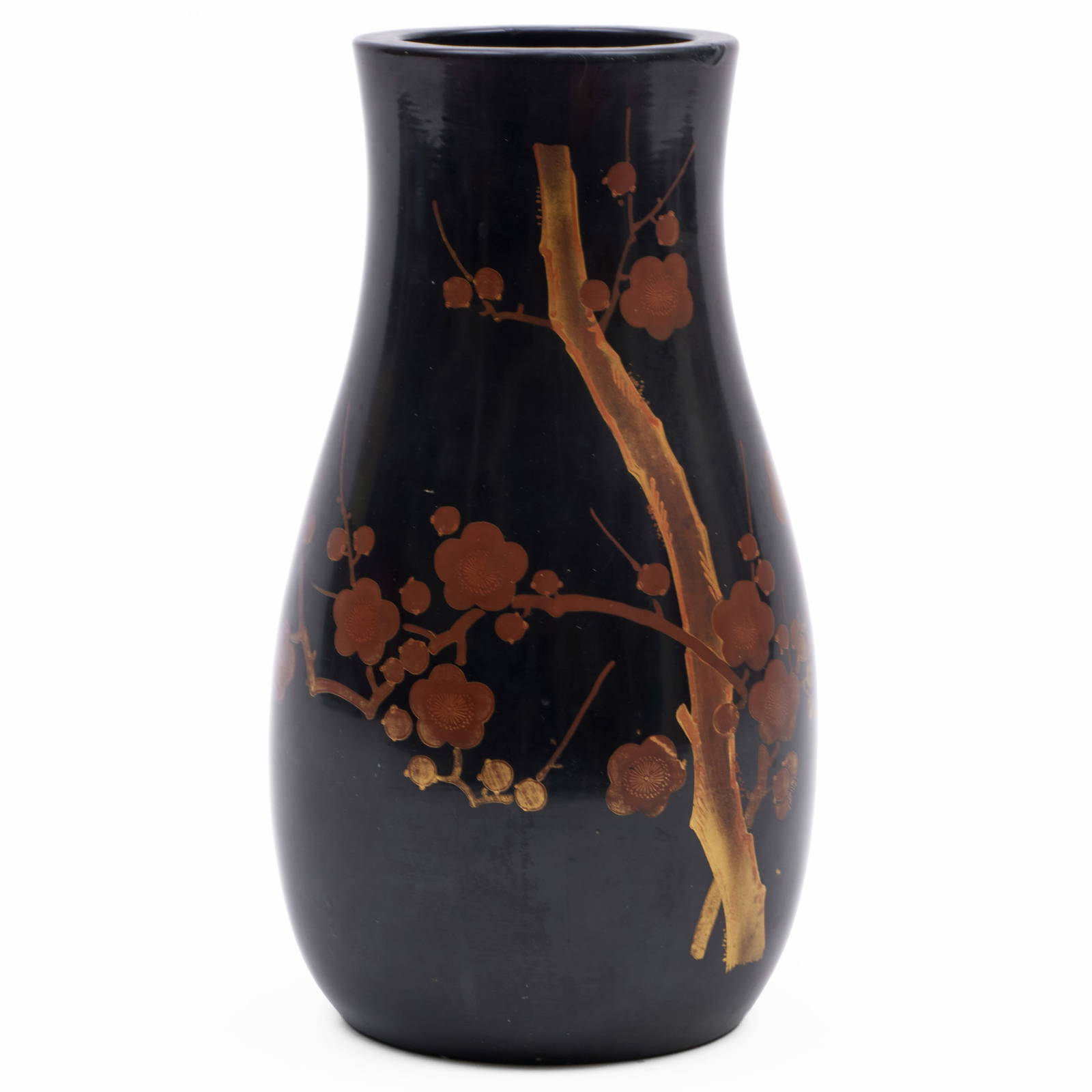Japanese Lacquer Vase Decorated with Prunus Branch