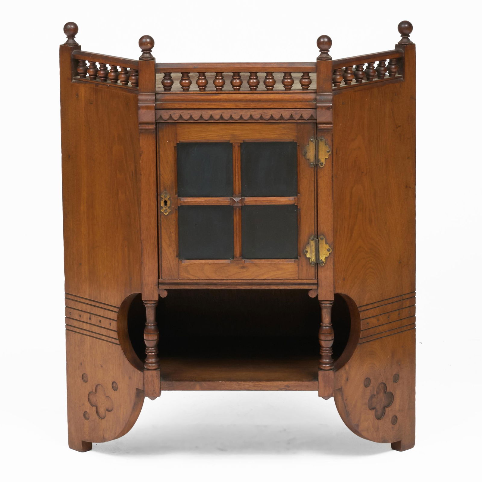 Modern Gothic Walnut Corner Cabinet (1 of 4)