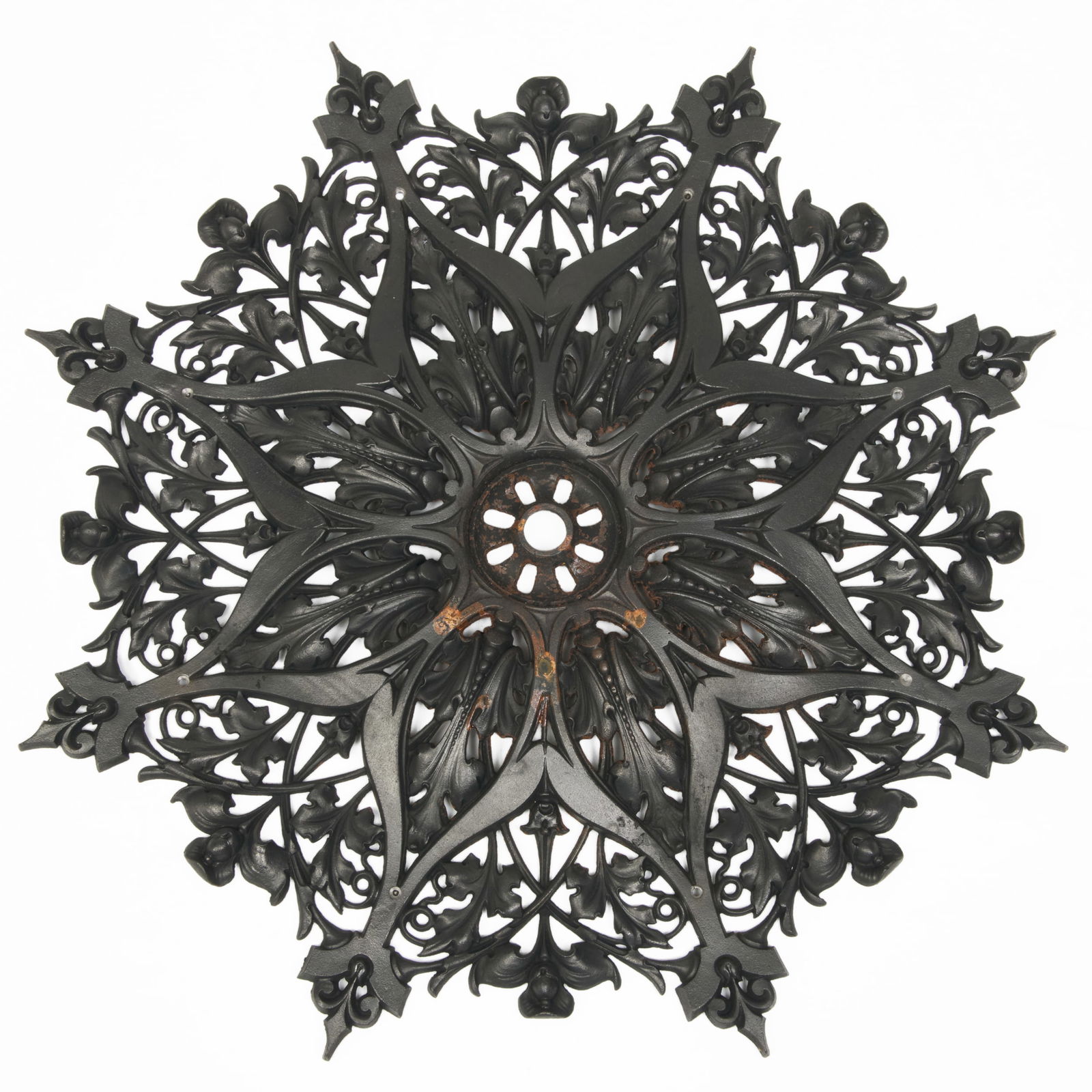 Arts & Crafts Cast Iron Ceiling Medallion (1 of 2)