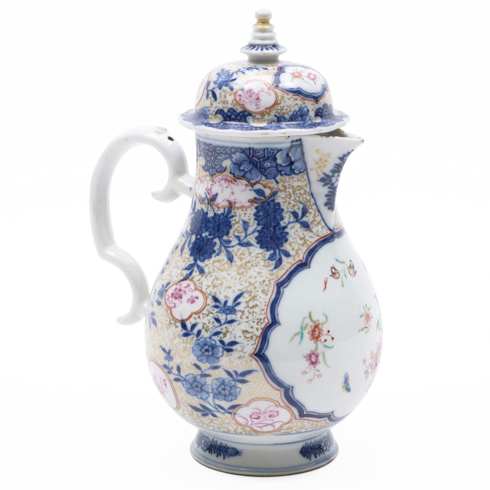 Chinese Export Gilt Decorated Porcelain Jug and Cover (1 of 7)