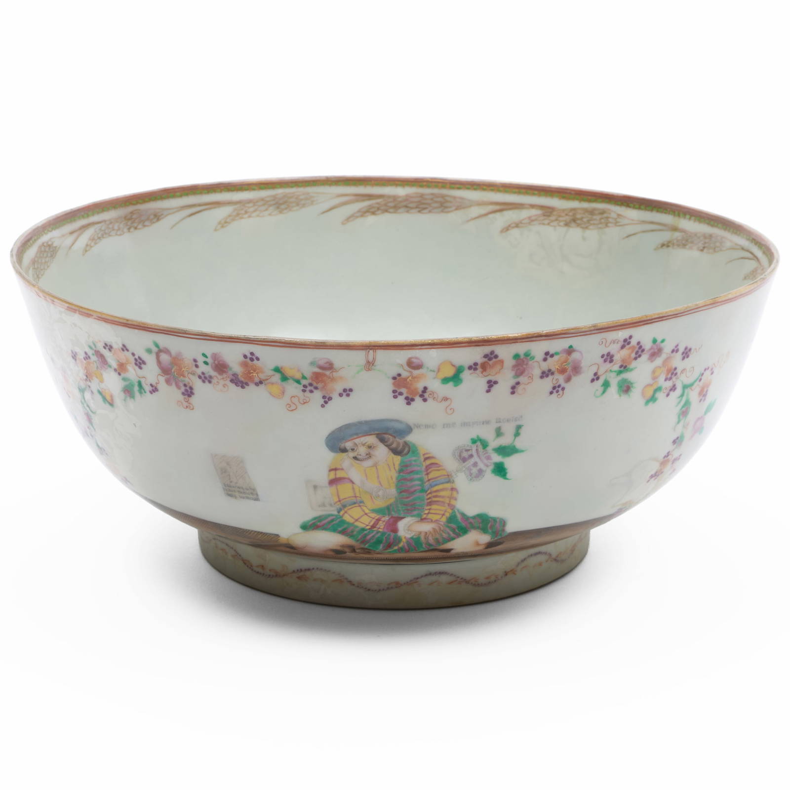 Chinese Export Satirical 'Sauney's Mistake' Porcelain Punch Bowl