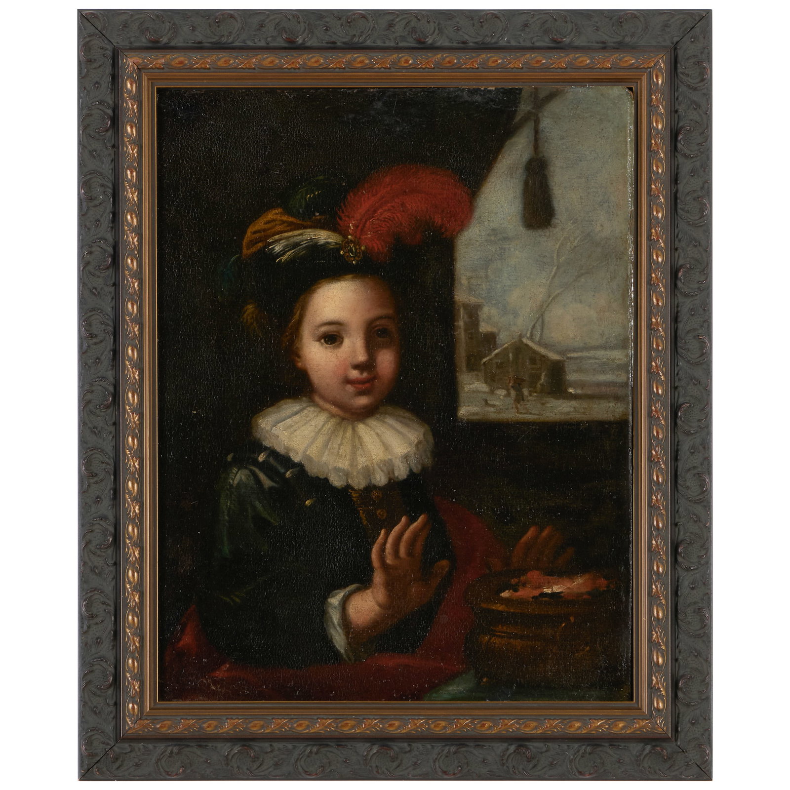 Antonio Amorosi (1660-1738): An Allegory of Winter: Antonio Amorosi (1660-1738): An Allegory of Winter Oil on canvas mounted on paperboard, unsigned. 15 1/2 x 12 in., 19 1/4 x 15 3/4 in. (frame). Sold Doyle, NY, May 19, 2010, Lot 85 (as French School).