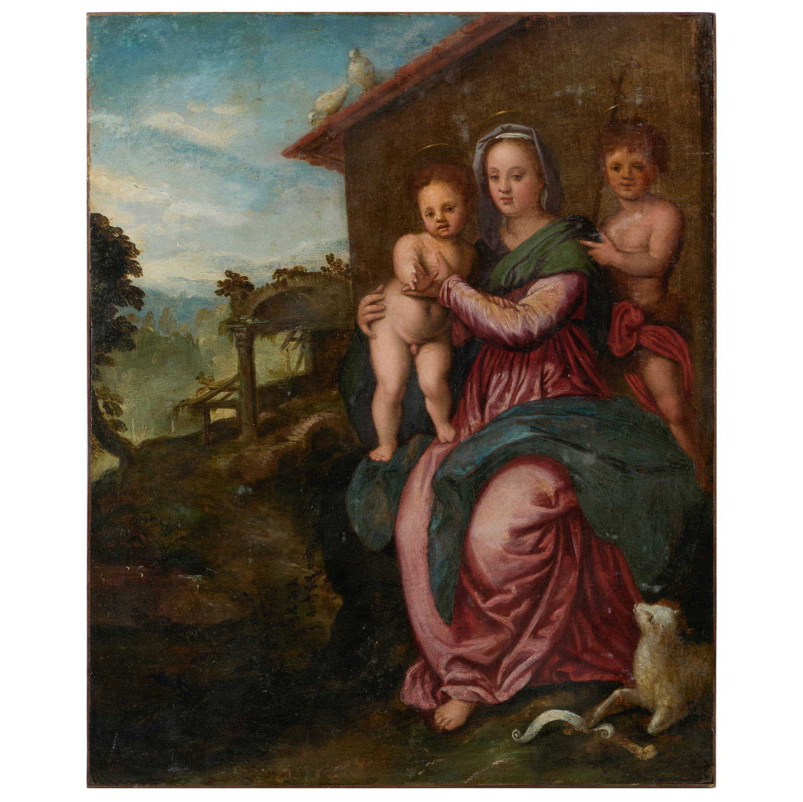 After Andrea del Sarto (1486-1530): Madonna and Child with Young Saint John: After Andrea del Sarto (1486-1530): Madonna and Child with Young Saint John Oil on board, unsigned. 22 1/4 x 17 5/8 in., unframed. Private Collection, New York.