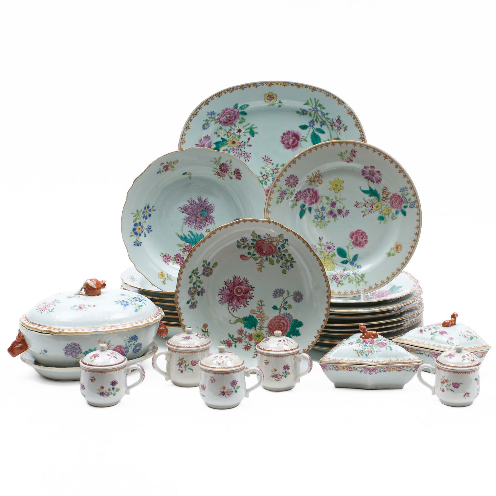 Chinese Export Famille Rose Porcelain Part Service (1 of 19)