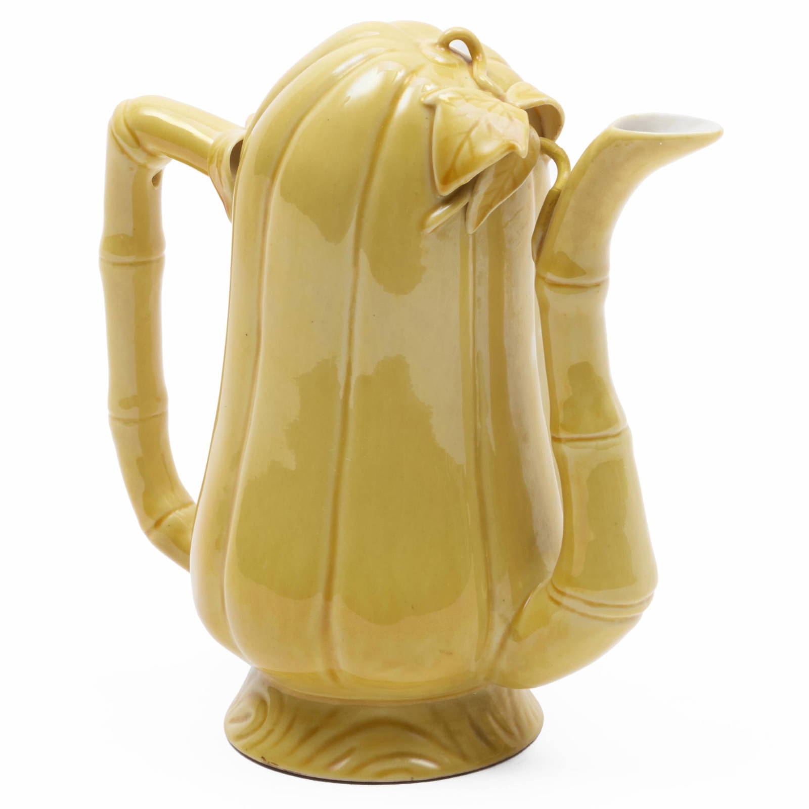 Chinese Yellow Glazed Porcelain Gourd Form Wine Pot