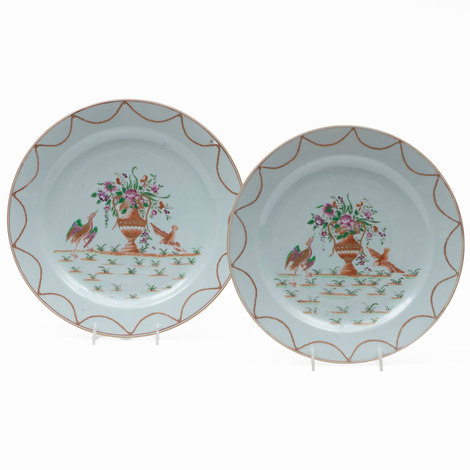 Two Chinese Export Famille Rose Porcelain Chargers