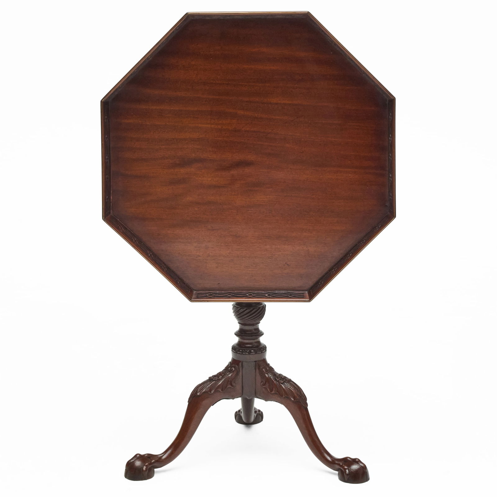 Fine George III Mahogany Octagonal Tilt-Top Tea Table: Fine George III Mahogany Octagonal Tilt-Top Tea Table 28 x 27 1/2 in. diam. HydeParkAntiquesatSTAIR
