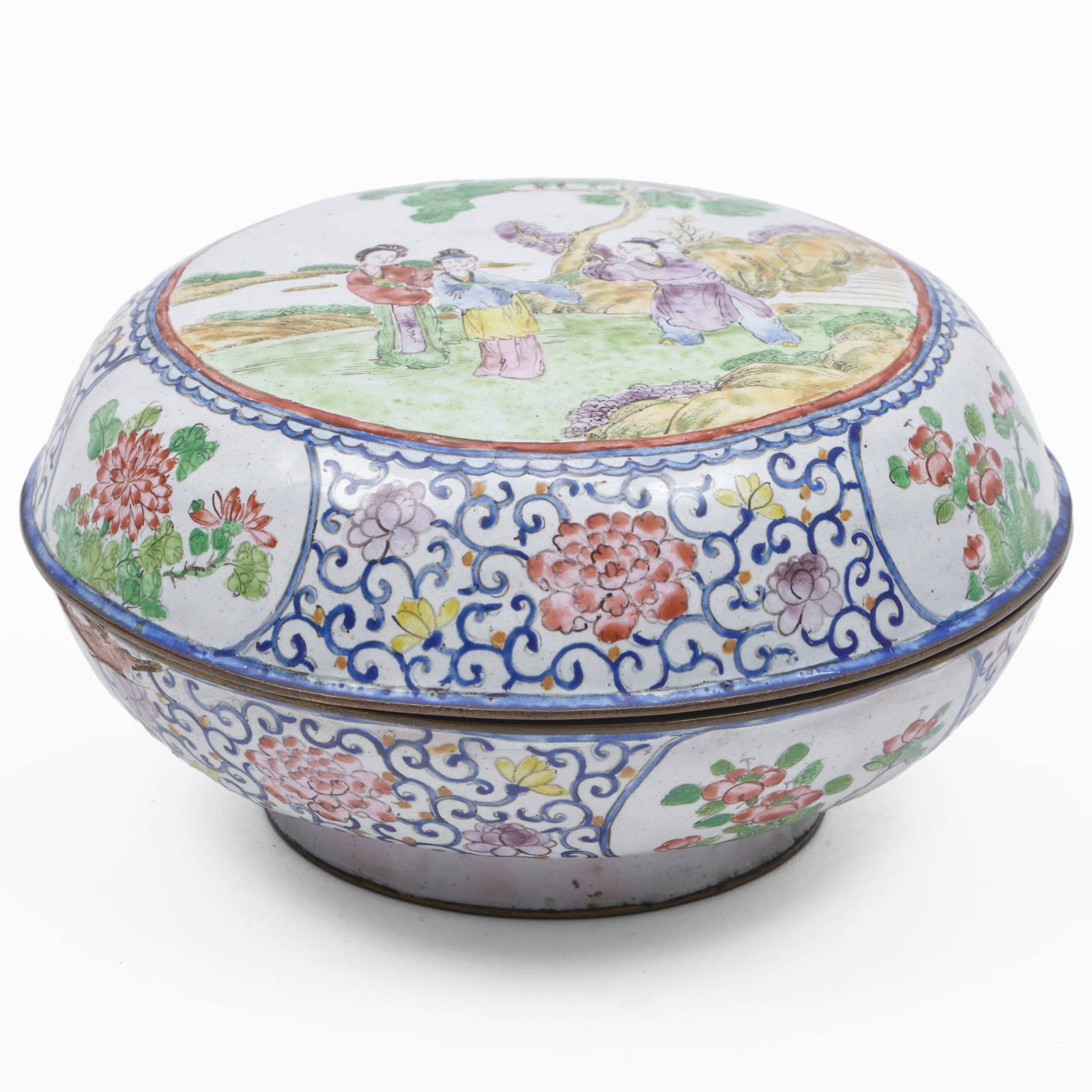 Chinese Canton Enamel Box and Cover