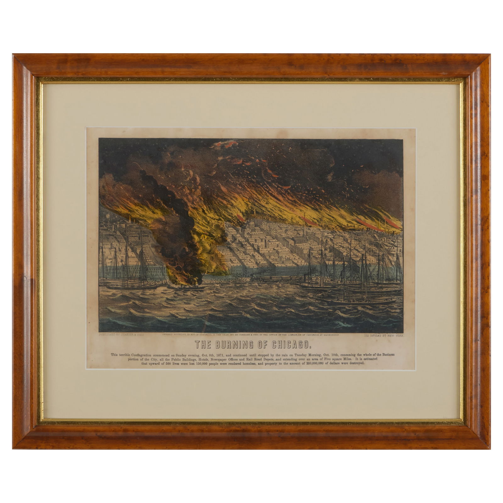 Currier & Ives, Publishers: The Burning of Chicago; Maple Sugaring; and Winter Morning in the (1 of 7)