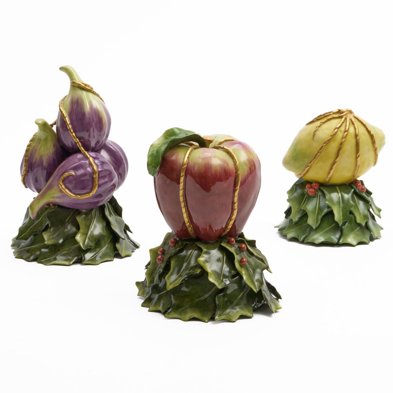 Three Katherine Houston Porcelain Models of Holiday Fruit (1 of 10)