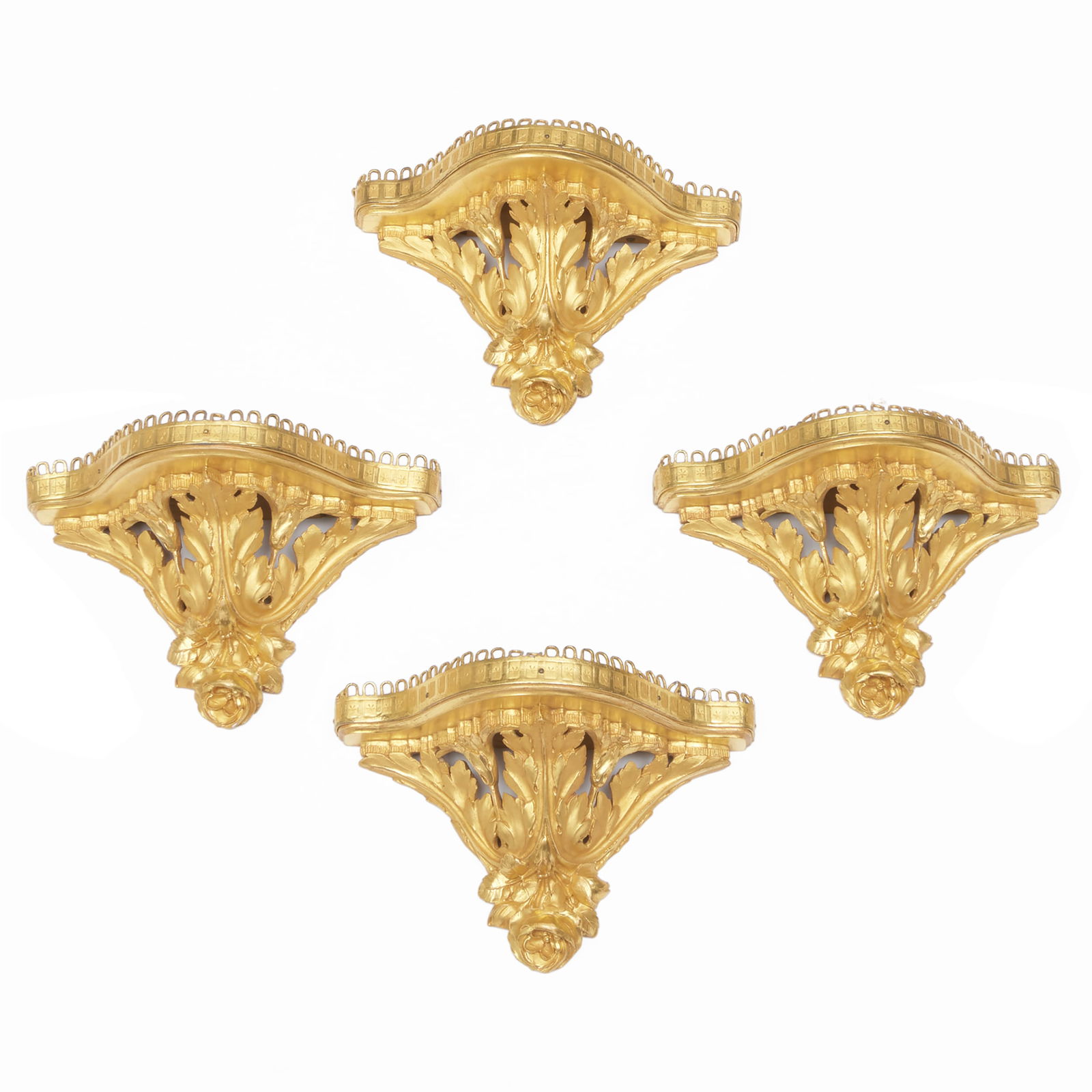 Set of Four French Giltwood and Gilt-Metal Brackets (1 of 5)