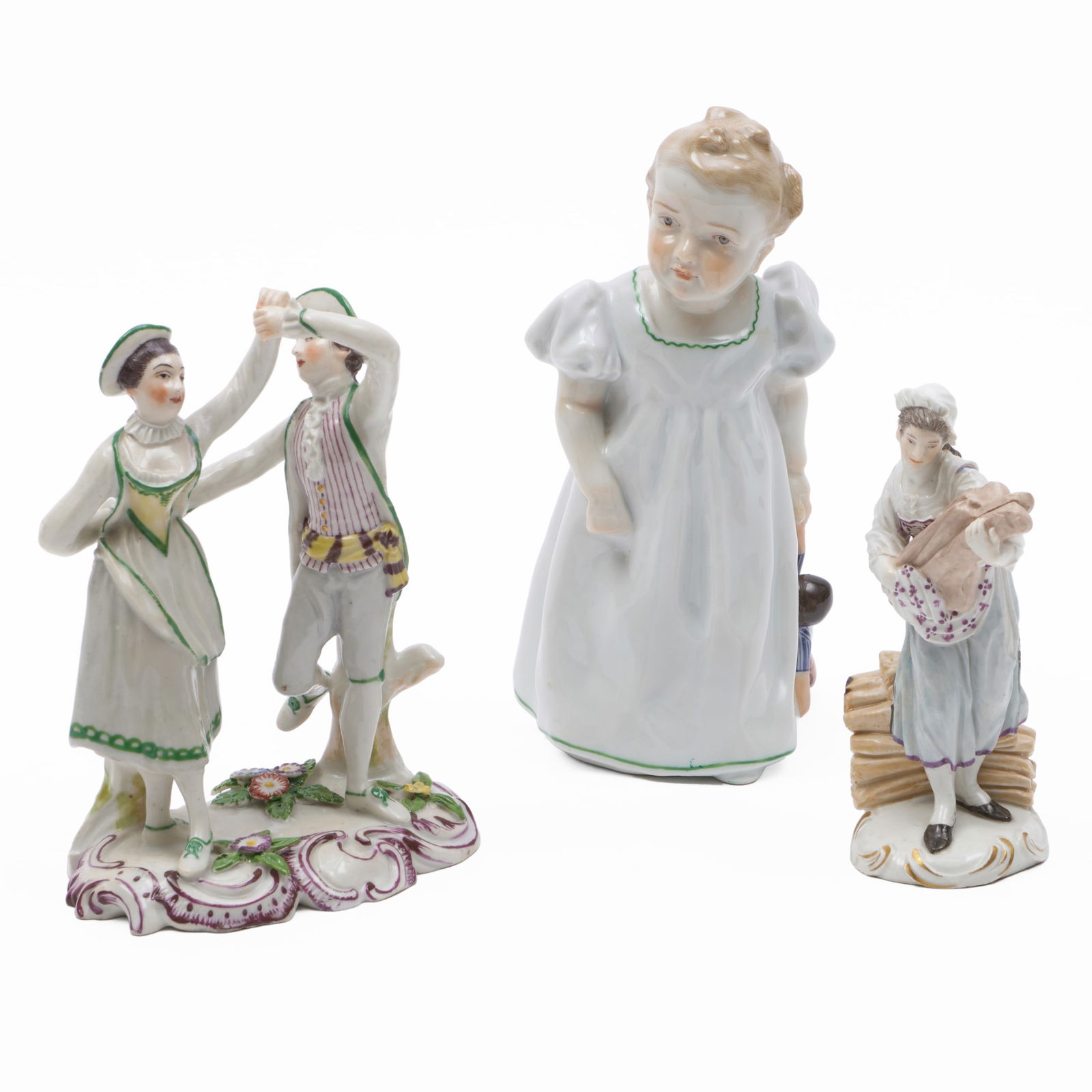 Two Ludwigsburg Porcelain Figure Groups and a Meissen Figure of a Girl (1 of 20)