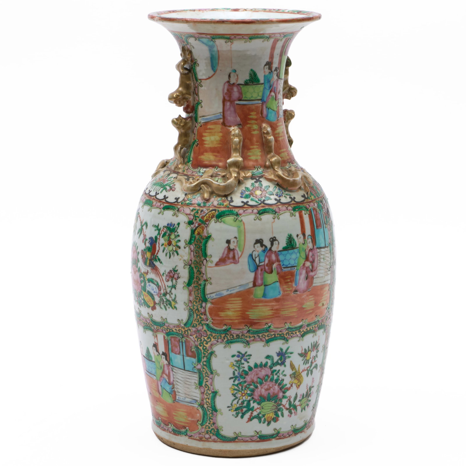 Chinese Export Rose Medallion Porcelain Baluster Vase: Chinese Export Rose Medallion Porcelain Baluster Vase Unmarked. 17 3/4 x 7 1/2 in. diam. The Collection of James M. Labaugh Antiques, Pound Ridge, NY.