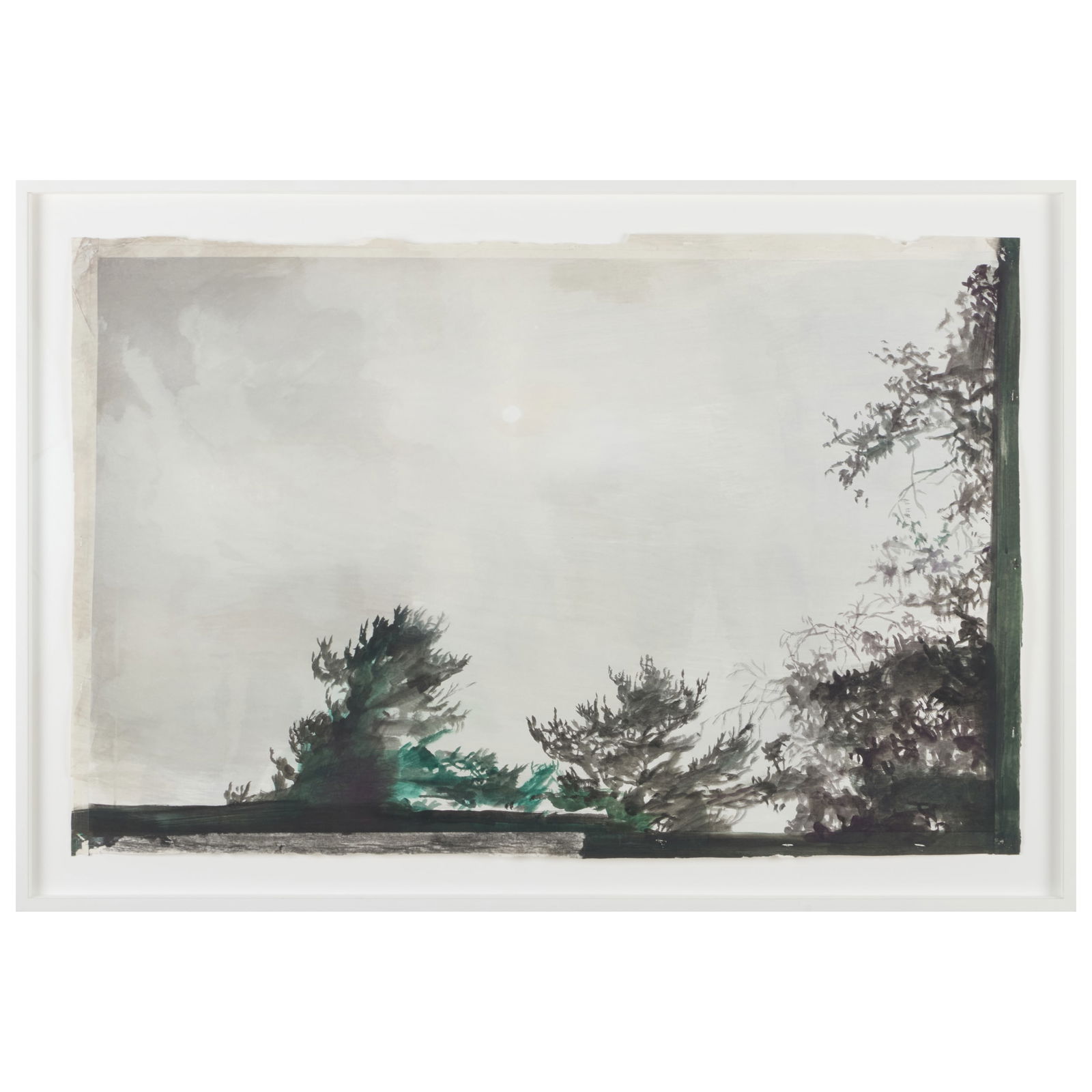 Ellen Phelan (b. 1943): Roof Line: Ellen Phelan (b. 1943): Roof Line Ink and wash with collage on paper, 2009, presumably signed 'Ellen Phelan' and titled on the reverse. 26 x 40 in., 31 x 45 in. (frame). The artist. The Collection of