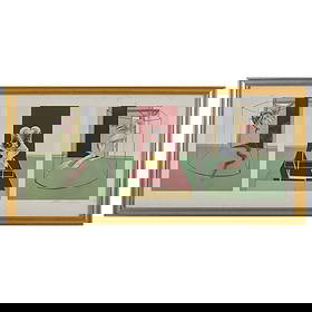 Francis Bacon (1909-1992): L'Orestie d'Eschyle: Francis Bacon (1909-1992): L'Orestie d'Eschyle Lithograph in colors on Arches, 1981, signed in pencil, numbered 98/150. 21 x 40 3/4 in. (sheet), 23 1/2 x 43 1/4 in. (frame). Literature: Sabatier 16.