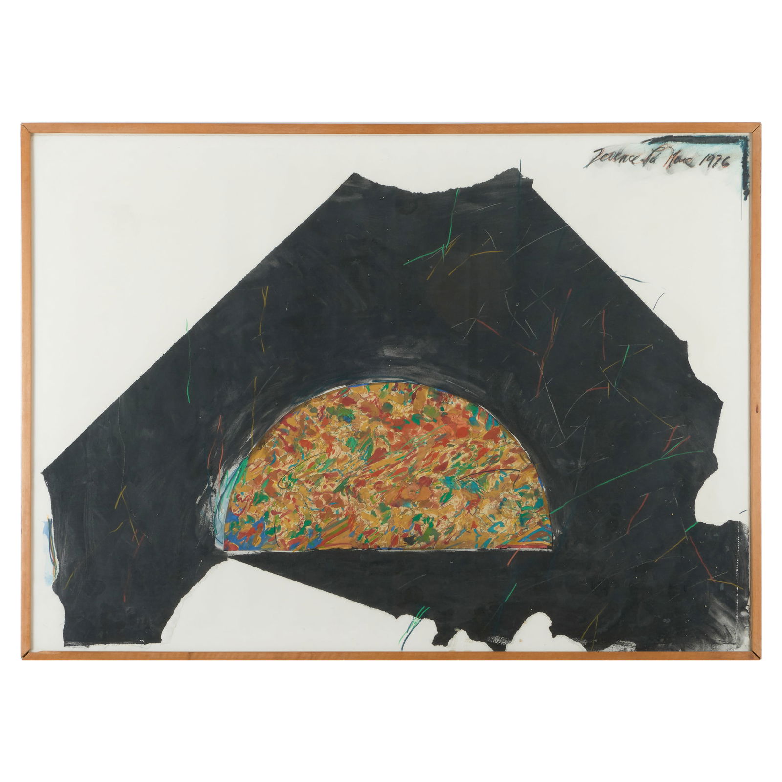 Terence La Noue (b. 1941): Drawing #13, from New Monuments for Quetzalcoatl: Terence La Noue (b. 1941): Drawing #13, from New Monuments for Quetzalcoatl Mixed media with collage on paper, 1976, signed 'Terence La Noue' and dated upper right, with label from Nancy Hoffman Galle